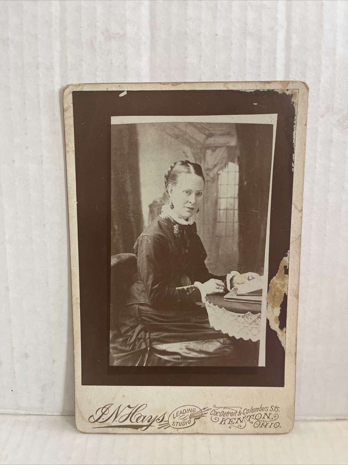 Vintage Cabinet Card Woman in Chair by J.N. Hays in Kenton, Ohio
