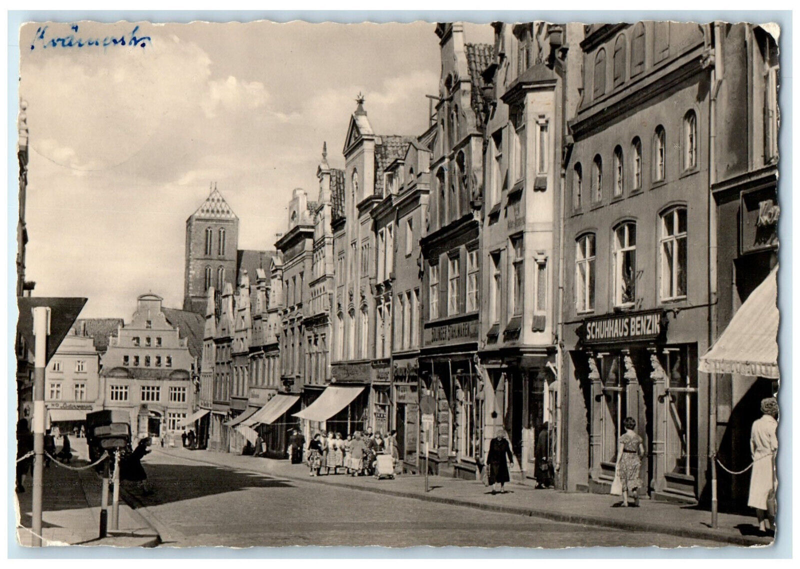 1959 Business Section Wismar Mecklenburg Germany Posted RPPC Photo Postcard