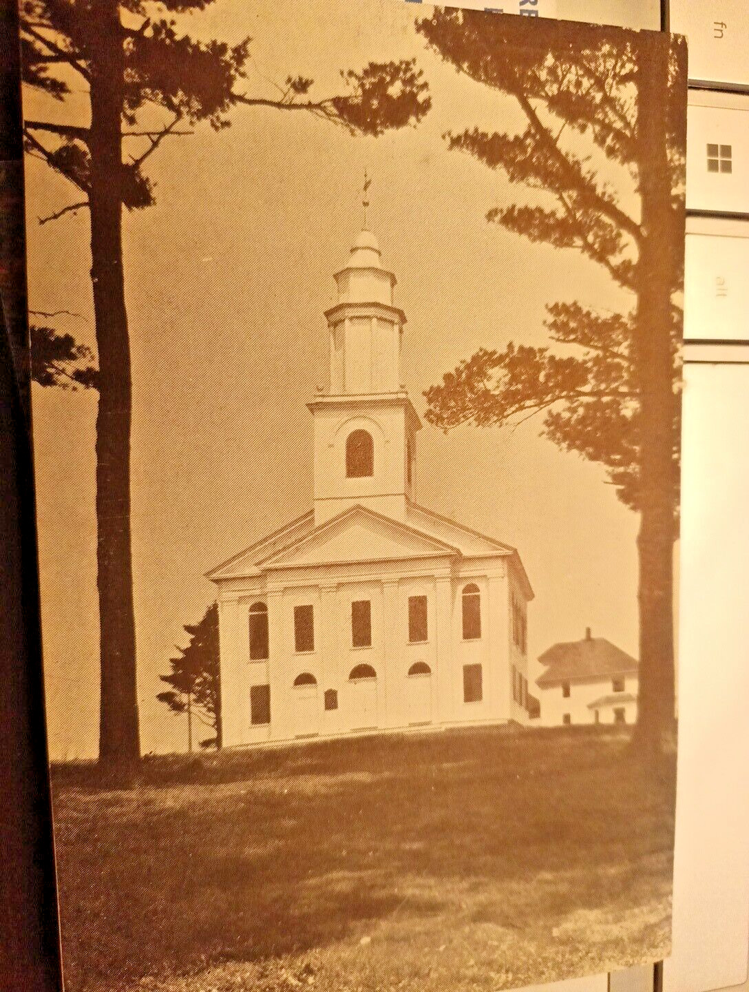 Old Meeting House Blandford Massachusetts postcard a22