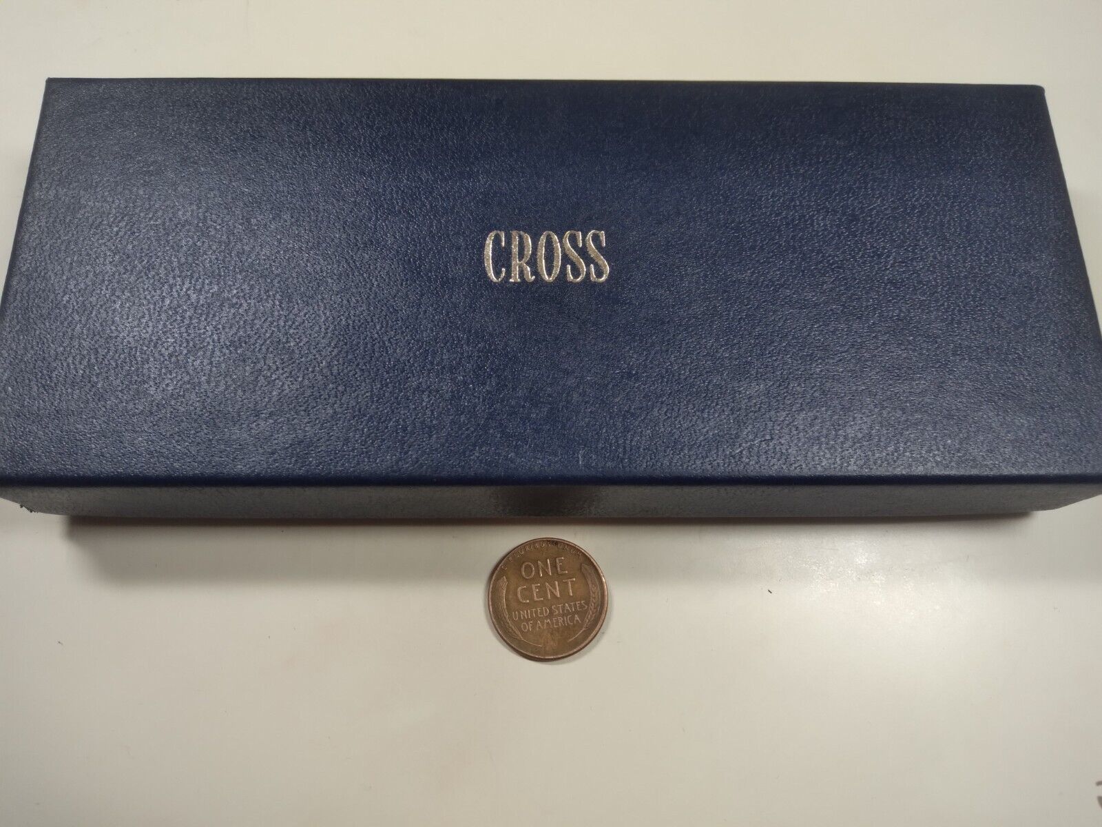 Vintage New Old Stock CROSS Lustrous Chrome Pen Pencil Set 3501 Blue Box