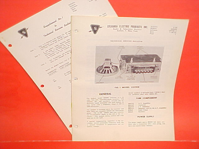 1951 1952 HUDSON COMMODORE COLONIAL SYLVANIA AM RADIO SERVICE MANUAL CH749-1