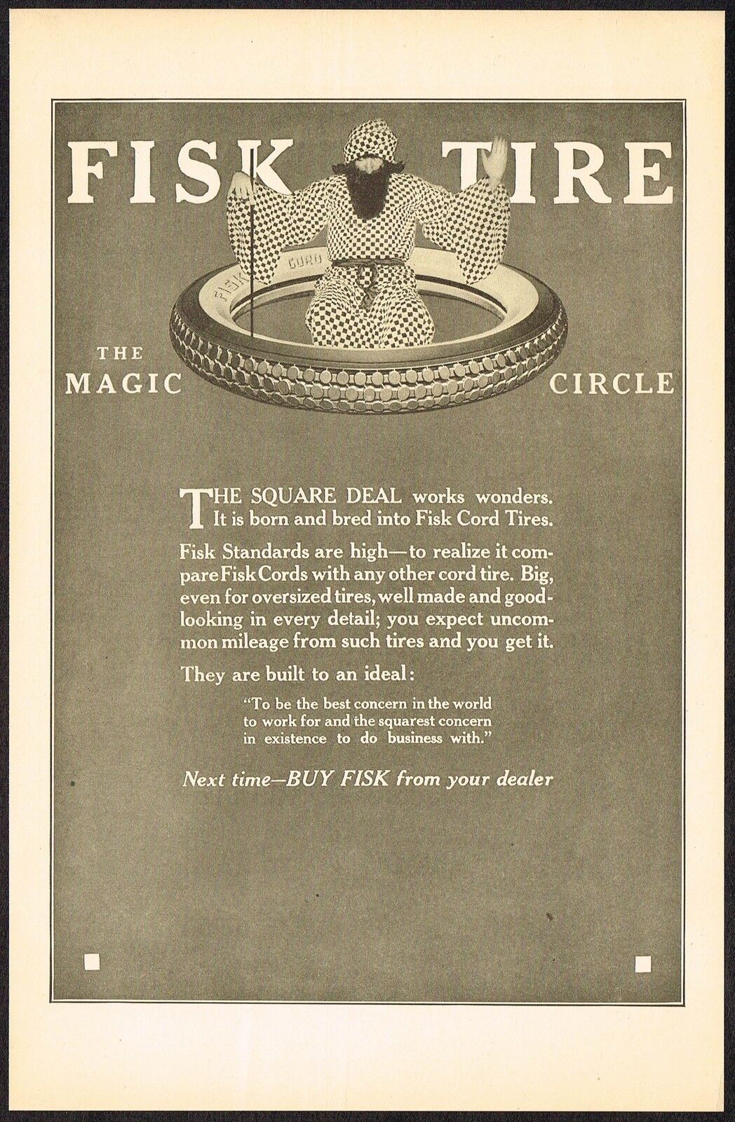 Antique Maxfield Parrish Magician Magic Art Print Ad RARE Original