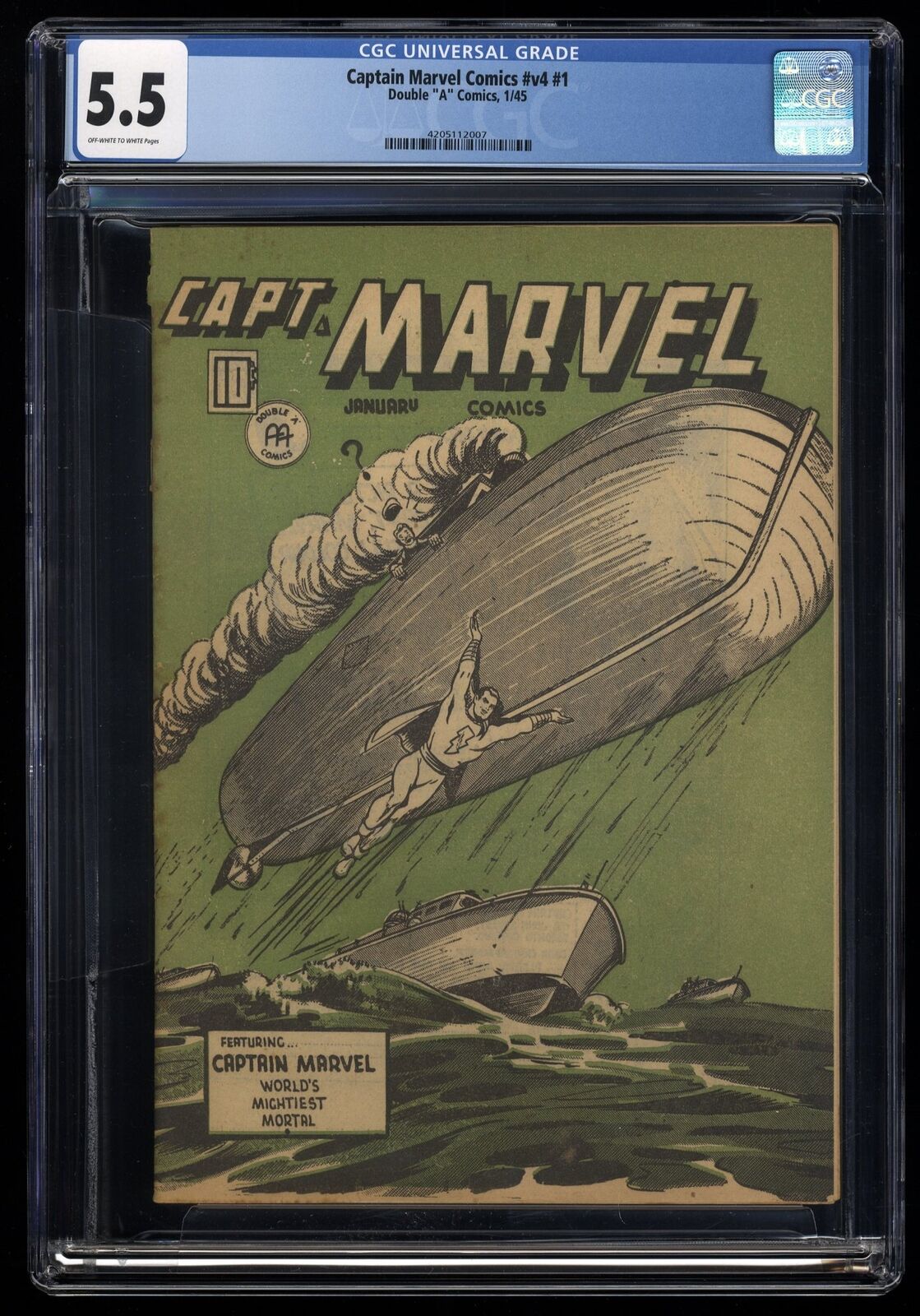 Captain Marvel Comics (1942) v4 #1 CGC FN- 5.5 Off White to White Double A 1945