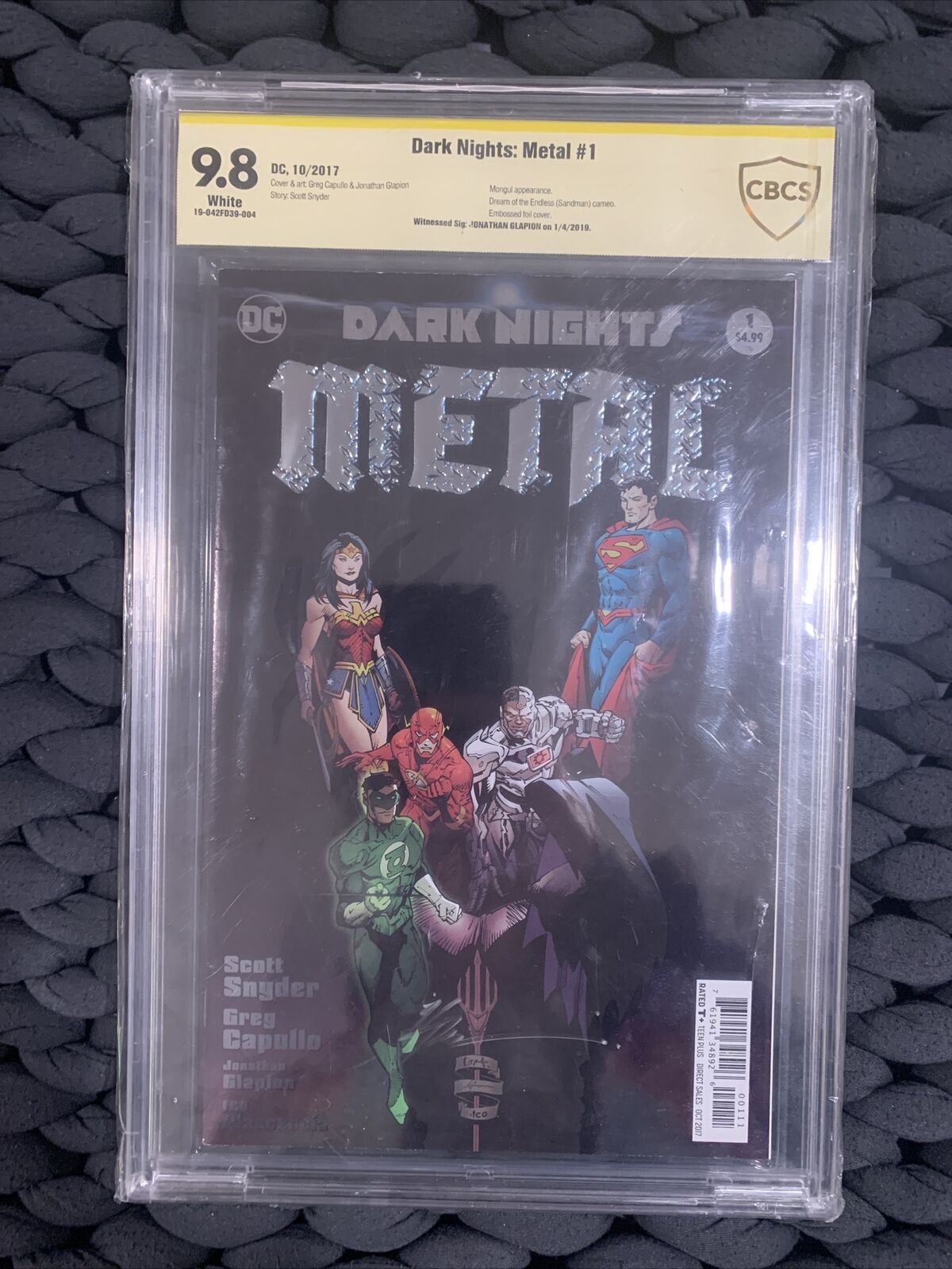 Batman Dark Nights Metal #1 Signed by Jonathan Glapion CBCS 9.8 (DC Comics 2017)