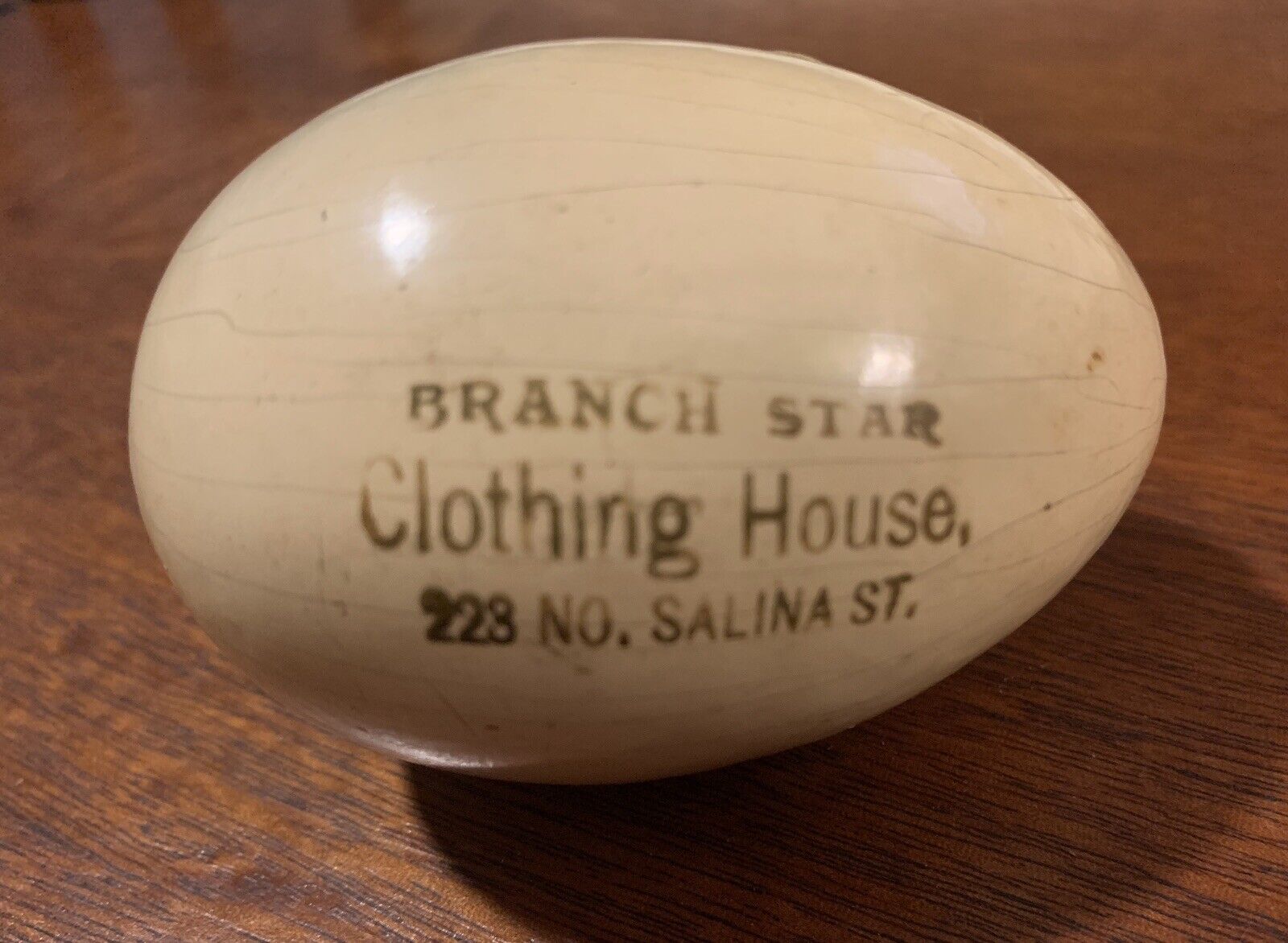 Branch Star Clothing House Advertising Wooden Egg With A Pop Up Chicken