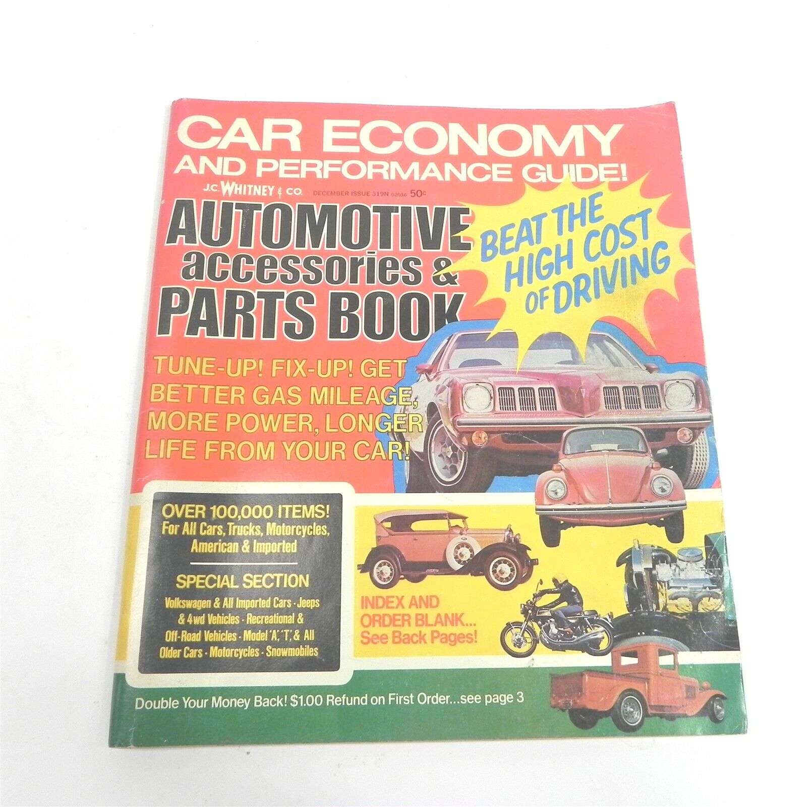VINTAGE 1973 JC WHITNEY CAR ECONOMY AND PERFORMANCE GUIDE AUTOMOTIVE PARTS BOOK