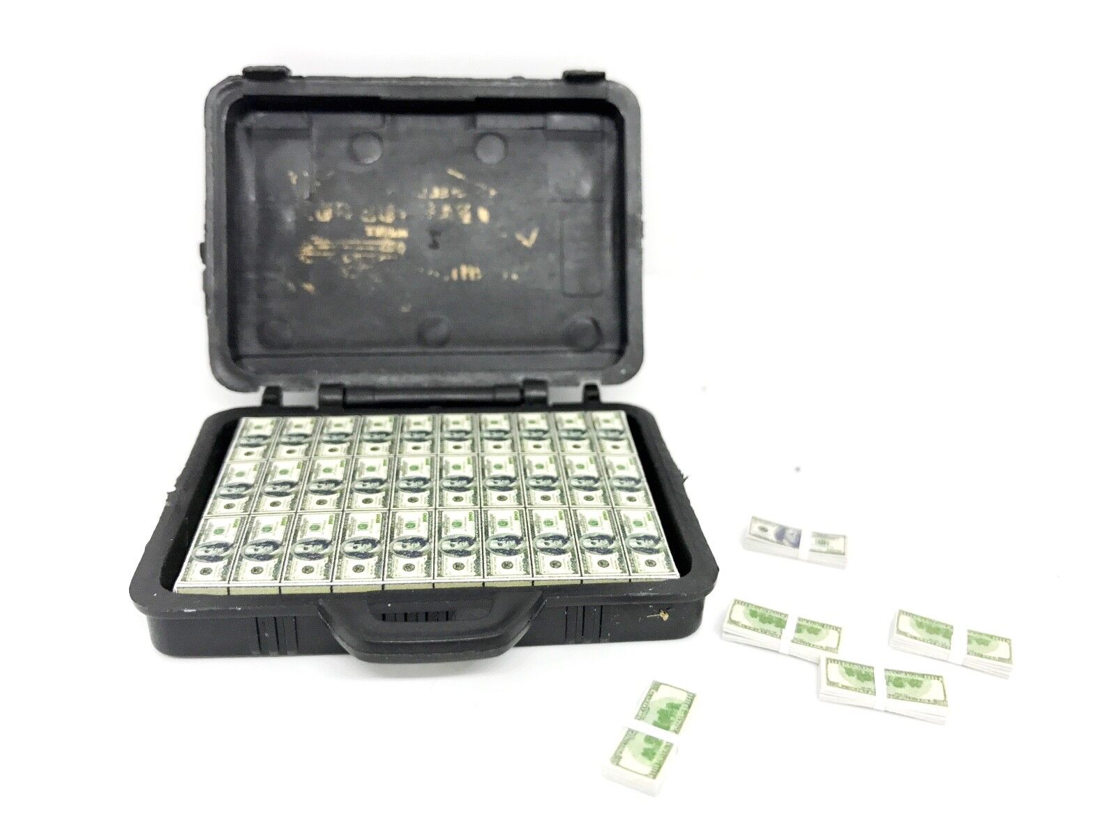 FIG-BC: 1/12 scale Toy Briefcase with US Money Cash Bills for 6