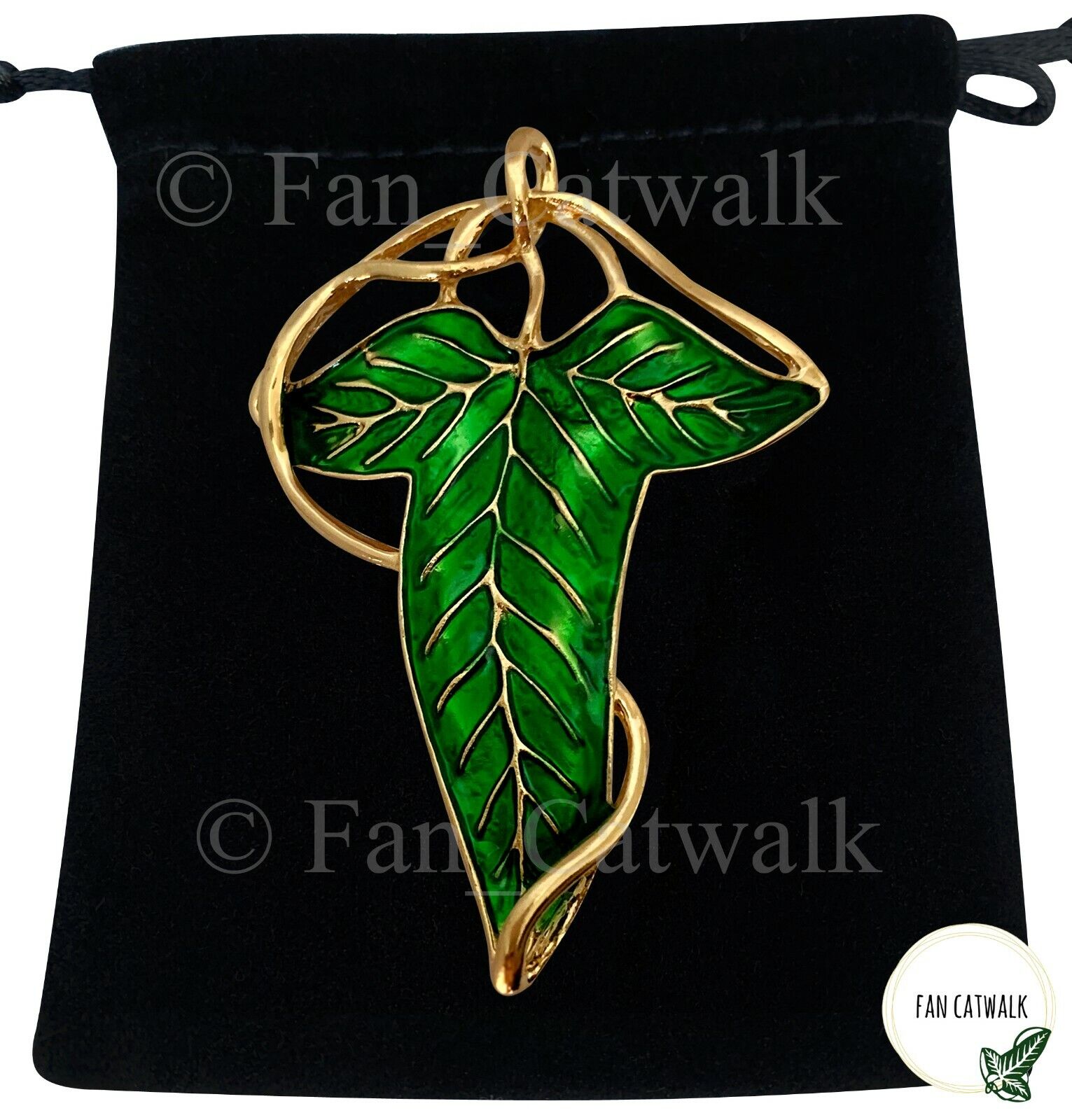 GOLD VEINS + Elven Leaf Brooch SET Pin Badge  Hobbit LOTR Lord of The Rings Cape