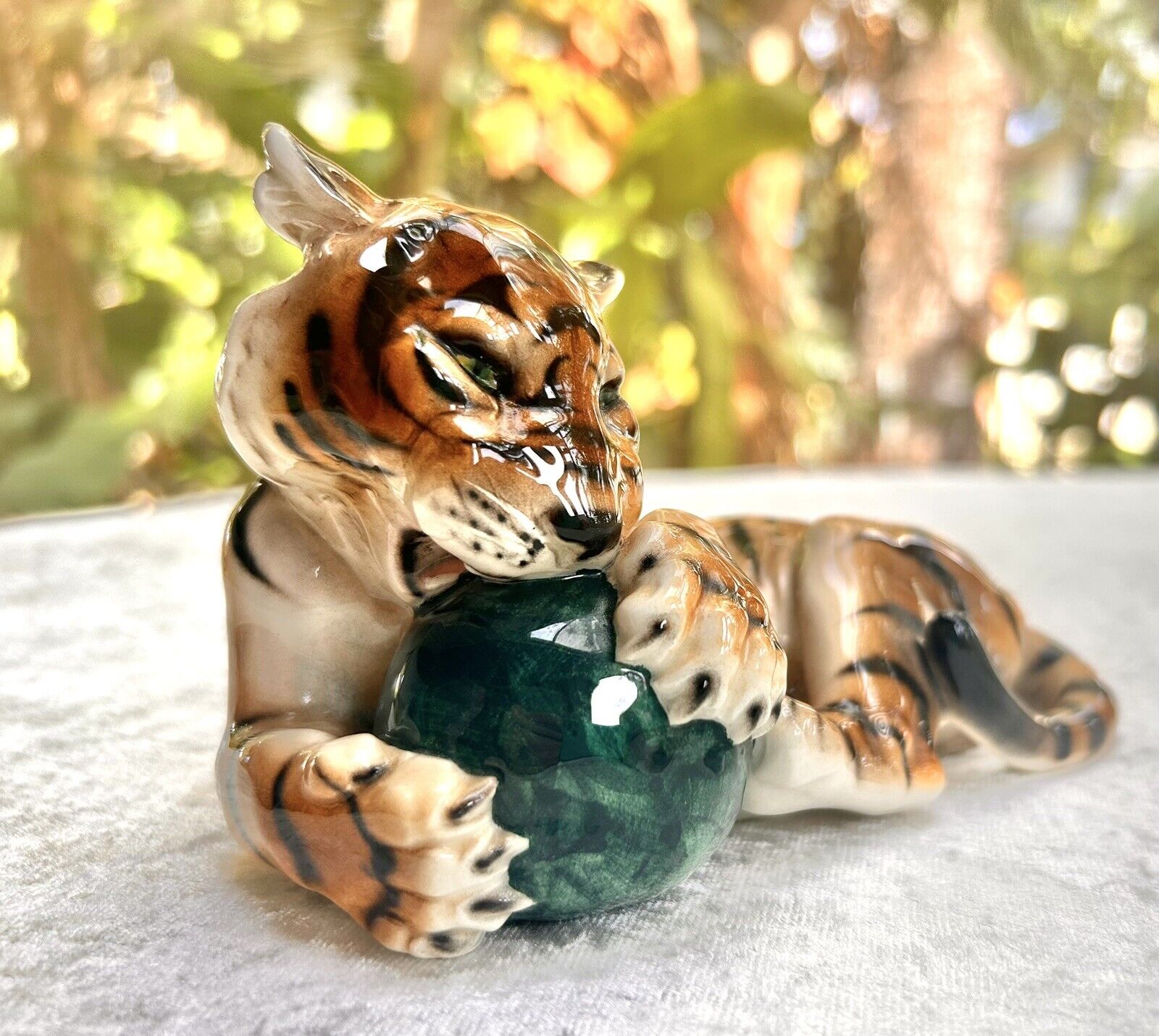 Mid 20th Century Porcelain Tiger Cub Austria, Keramos Wien Knight Ceramics