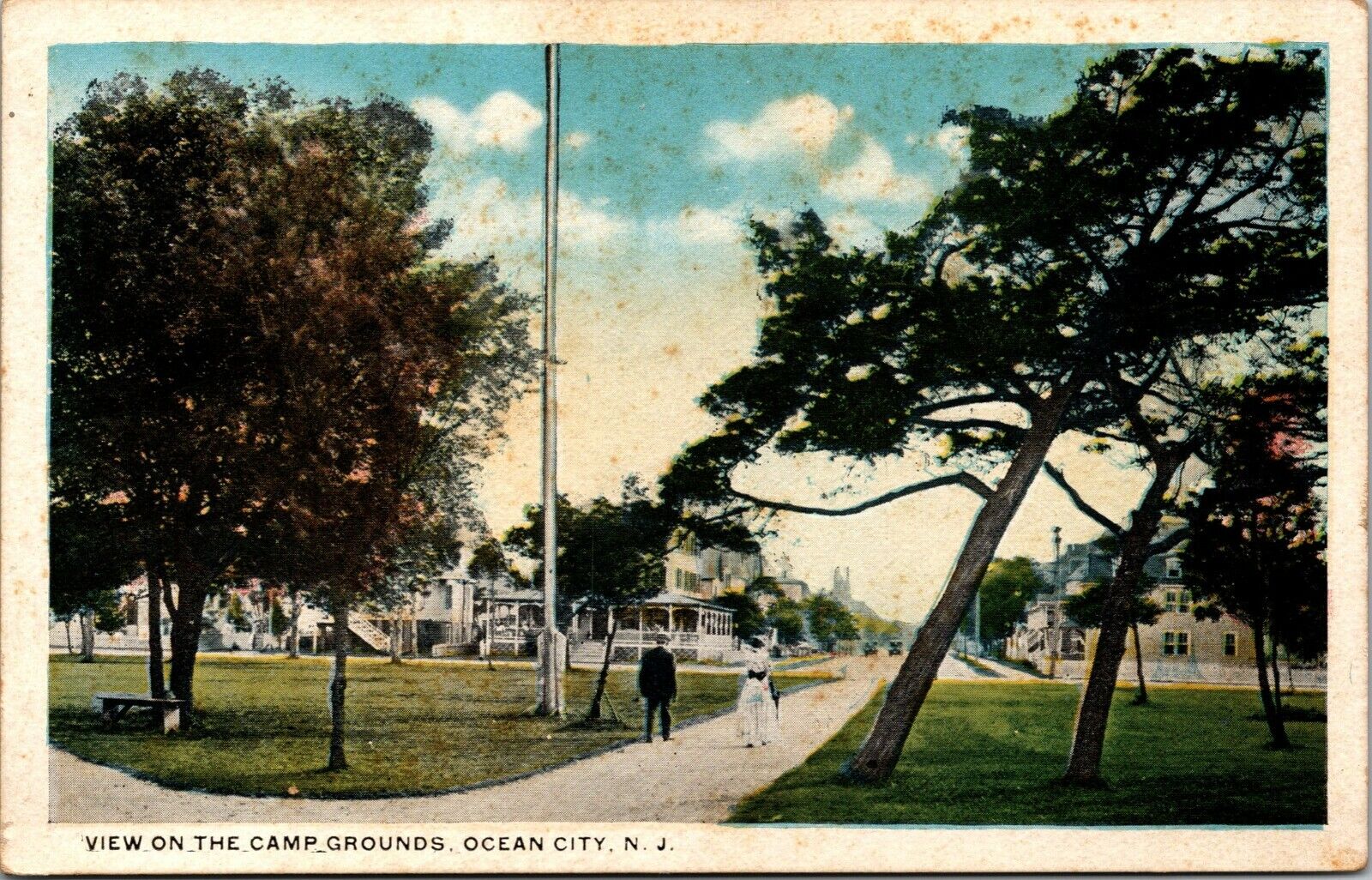Ocean City New Jersey Postcard View on the Camp Grounds 1915 RJ