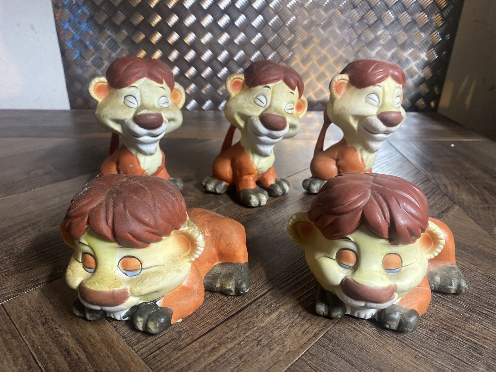 Vtg lot of 5 Disney 1950s LAMBERT THE SHEEPISH LION Porcelain Bone China Figures