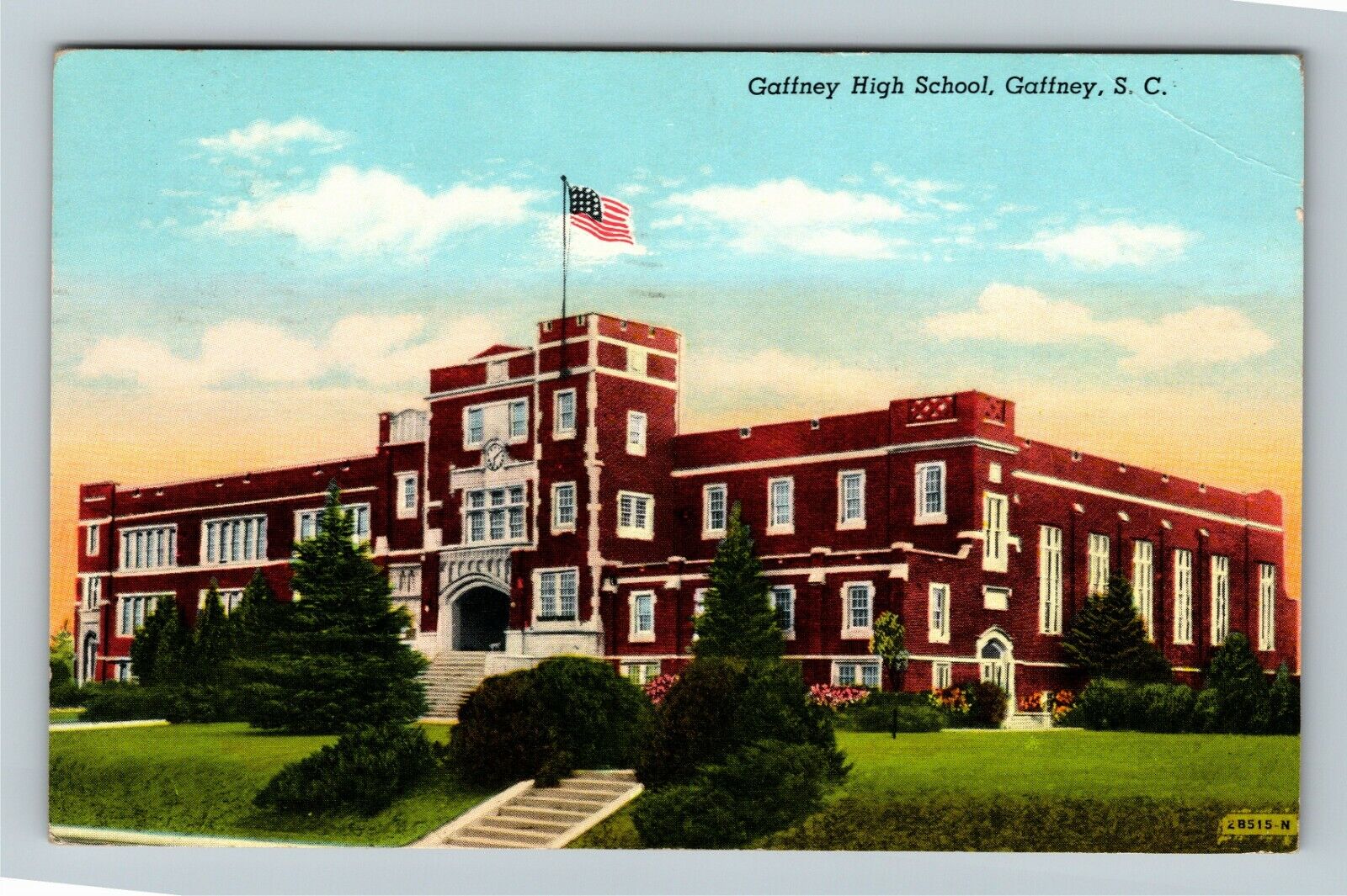 Gaffney SC-South Carolina, Gaffney High School, c1958 Vintage Postcard