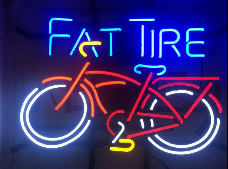 Custom Handmade Made Fat Tire Bike Lamp Neon Light Sign Beer Cave Gift 24\