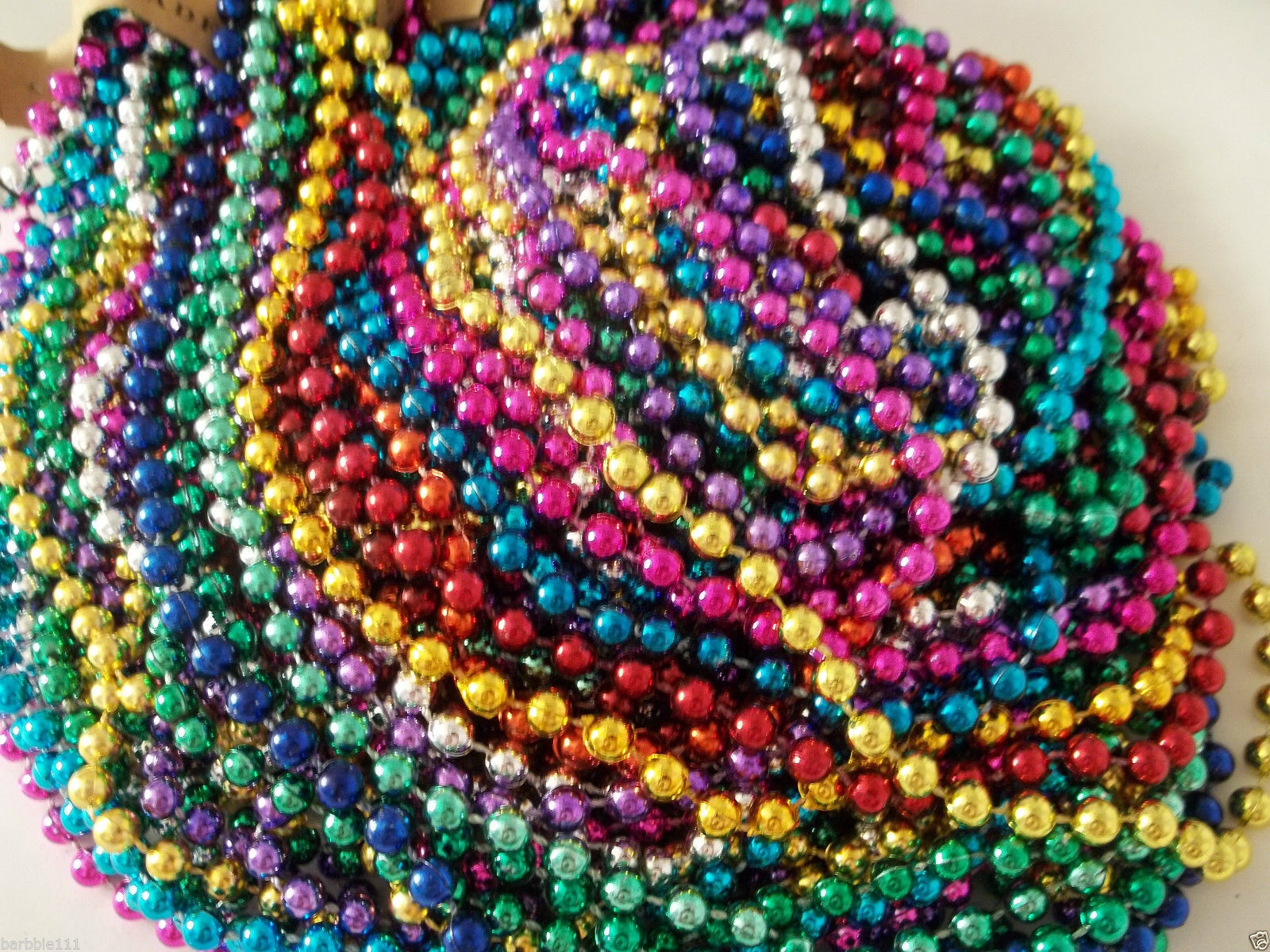 72 Multi-Color Mardi Gras Beads Necklaces Party Favors 6 Dozen  Lot