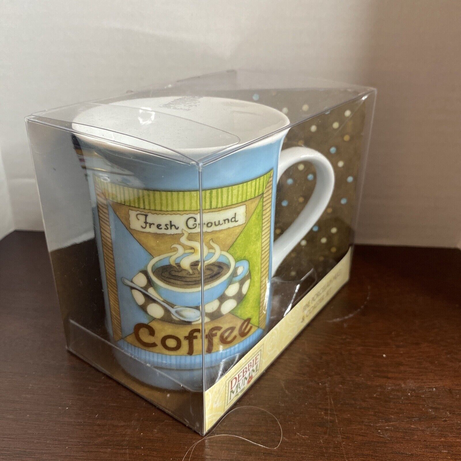 New in Box DEBBIE MUMM Porcelain Mug & Coaster Gift Set \