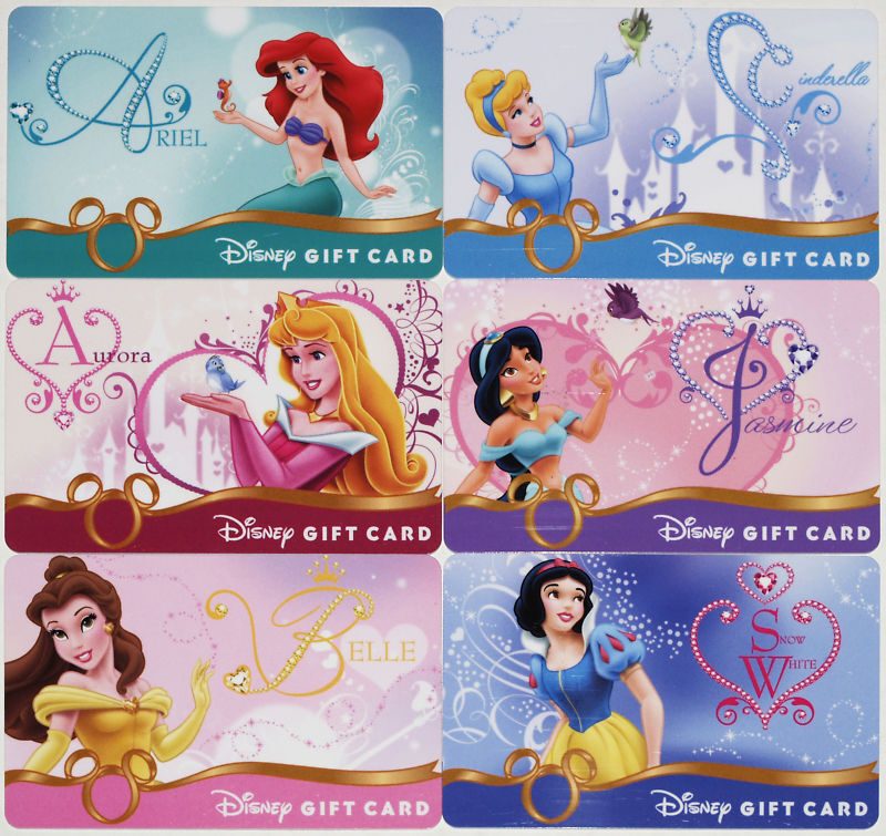 All 6 Disney “HEART OF A PRINCESS” Gift Cards: Ariel, Cinderella, Belle ++ 2010