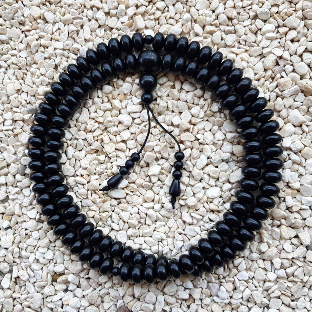 Awesome Borneo Black Ebony 108 Beads Mala 10x16 MM Buddhist Prayer Rosary