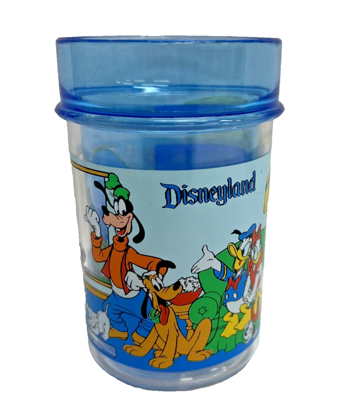 Vintage Disney Mickey And Friends Double Wall Plastic Cup Inside Spins