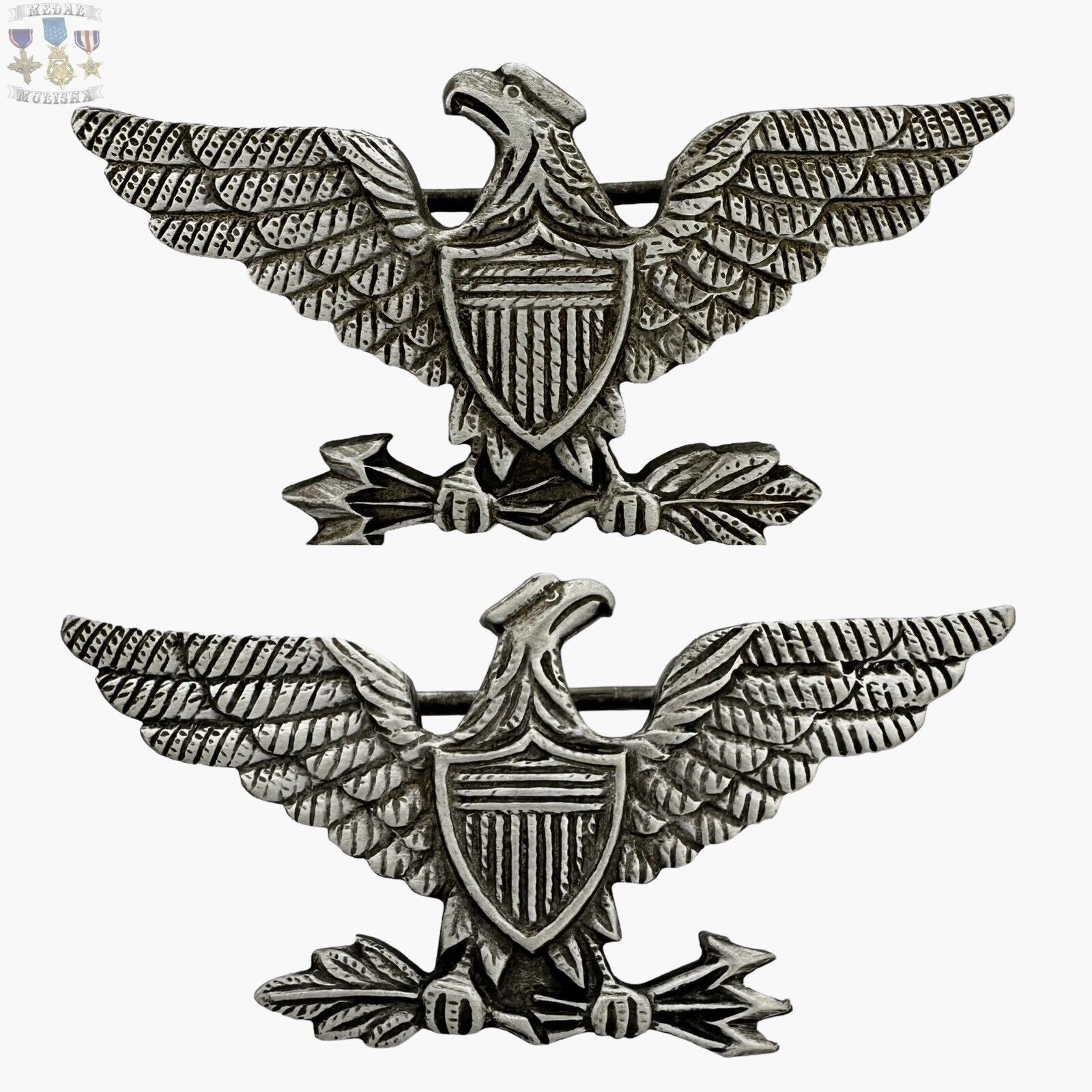 PRE WWII US ARMY COLONEL INSIGNIA WAR 🦅 EAGLES LG BALFOUR LGB STERLING 1-1/2”