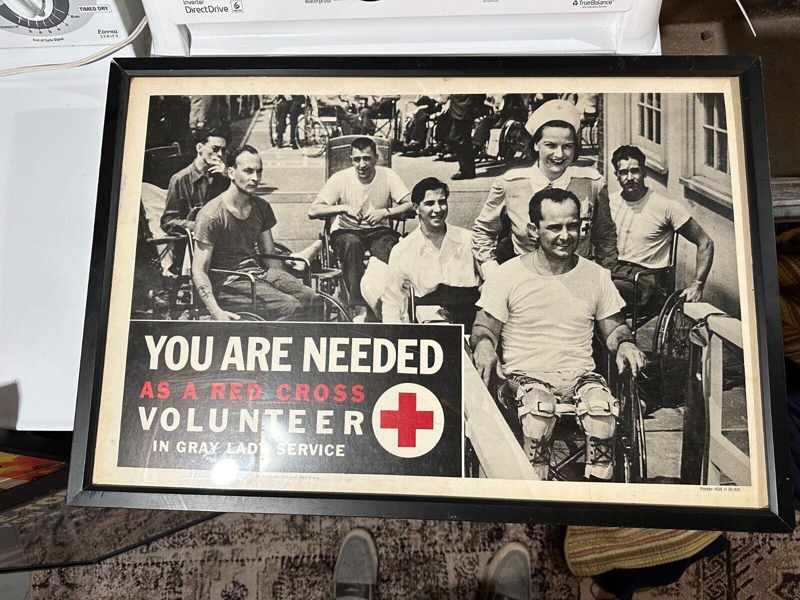 red cross gray lady service poster WWII 21 in x 31 in World war two