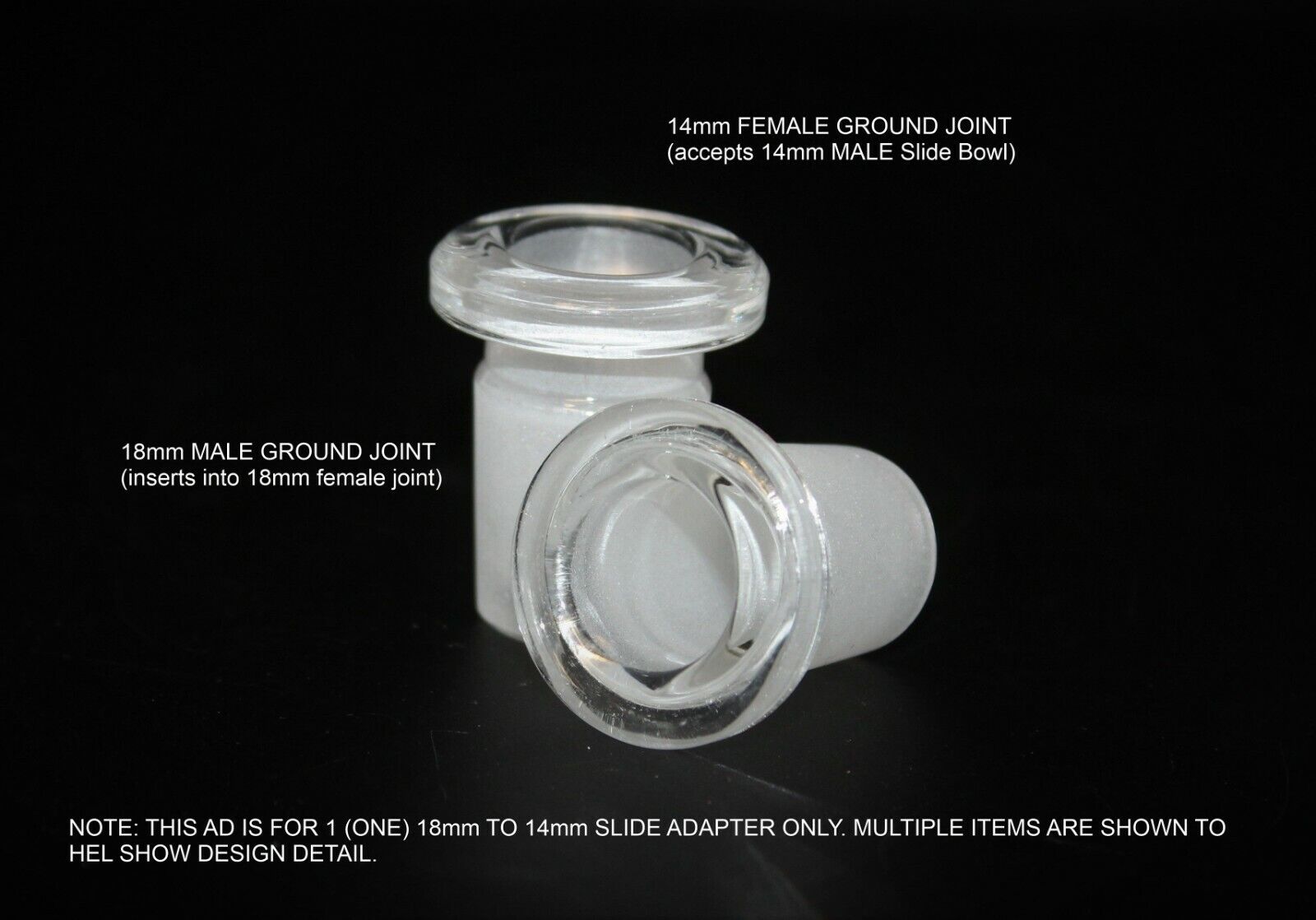 COMPACT 18mm to 14mm Slide BOWL ADAPTER Tobacco Smoking Bowl Adapter