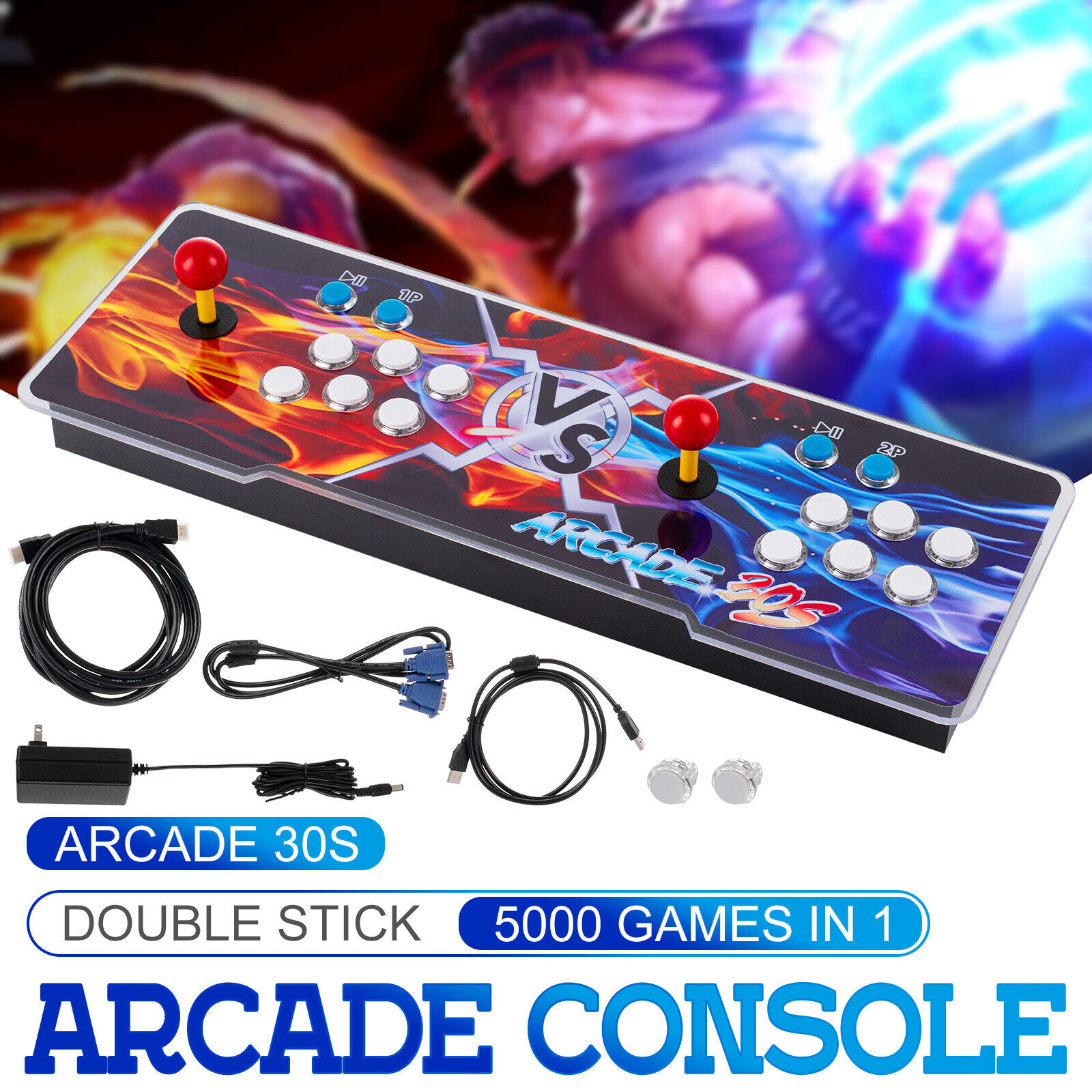 Pandora Box 30S 5000 Retro Video Games 2D/3D Double Stick Home Arcade Console