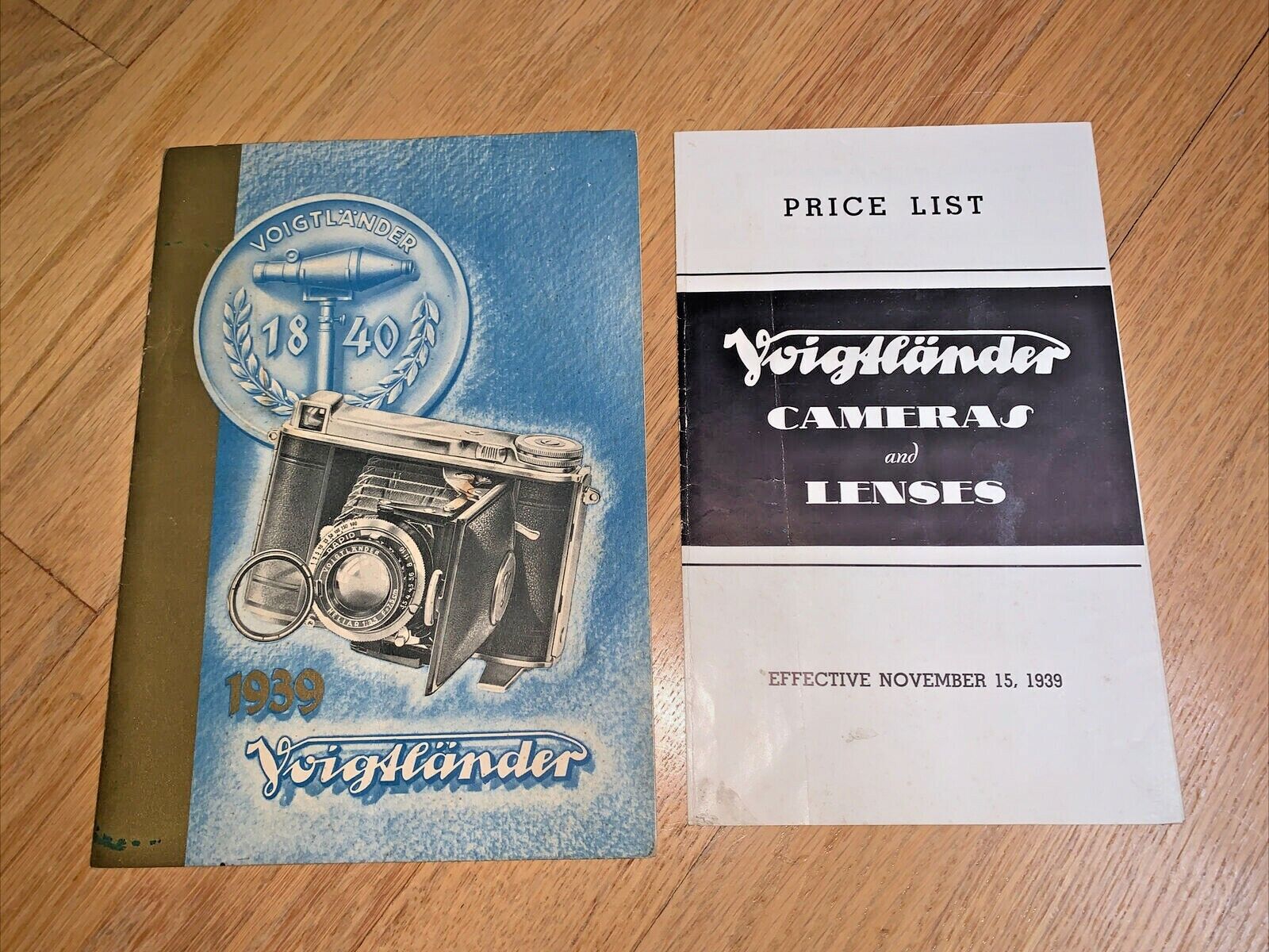 1939 VOIGTLANDER CATALOG & PRICE LIST Lenses / Bessa / Brilliant / Superb /Film 