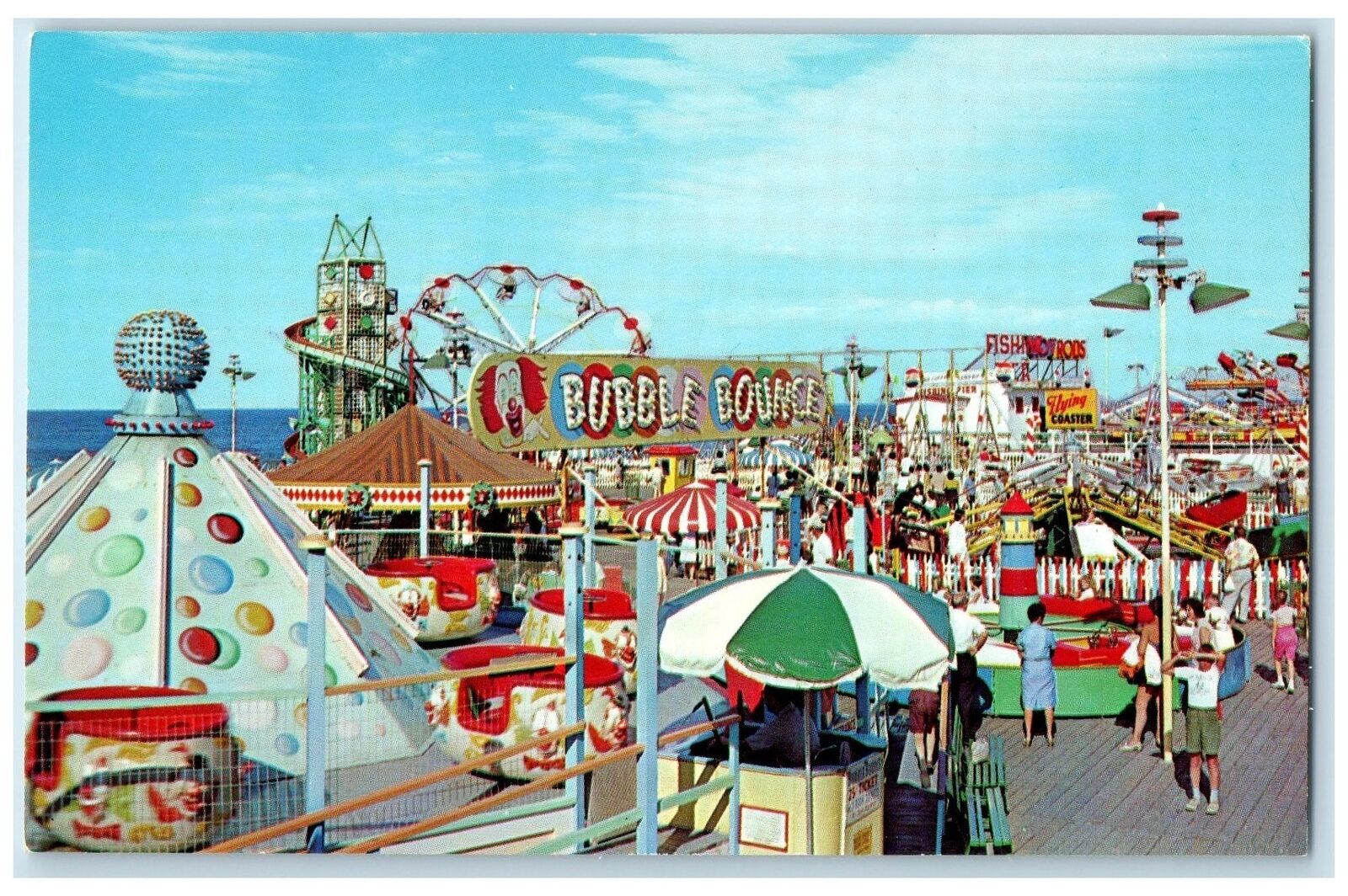 c1950 Amusement Center Midway Casino Pier Seaside Heights New Jersey NJ Postcard