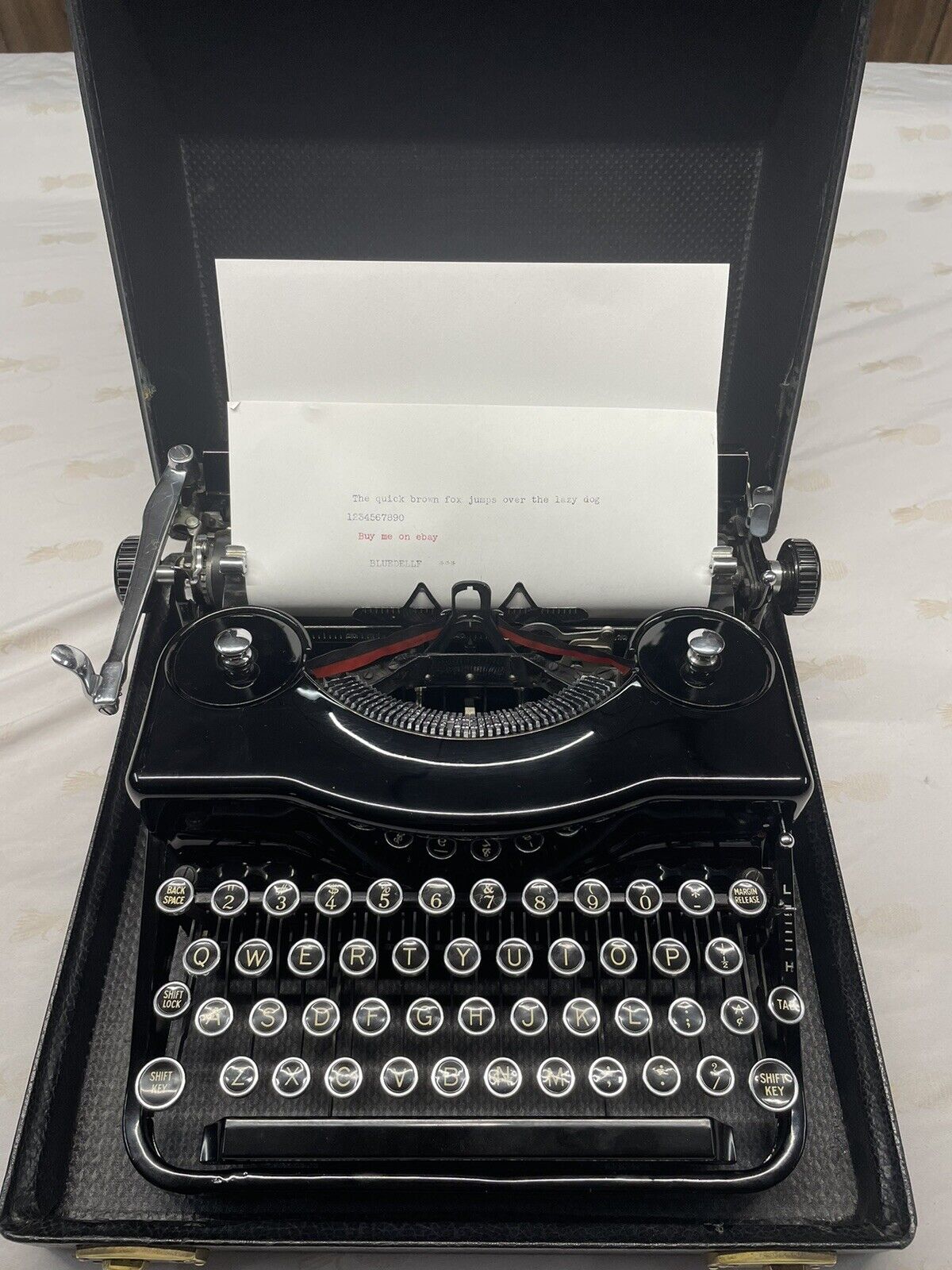 Gorgeous Vintage Remington Rand Quiet Model 1 Typewriter with Case