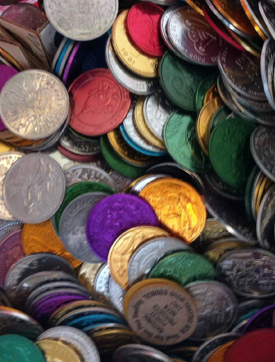 2.75 Pounds (about 275) Mardi Gras Throw Doubloons In a USPS Flat Rate Box