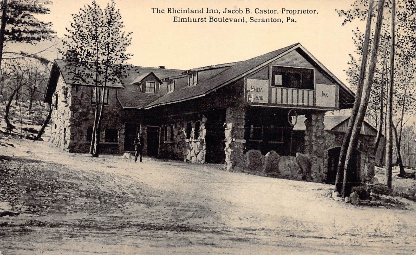 The Rheinland Inn, Scranton, Pennsylvania, Early Postcard, Unused