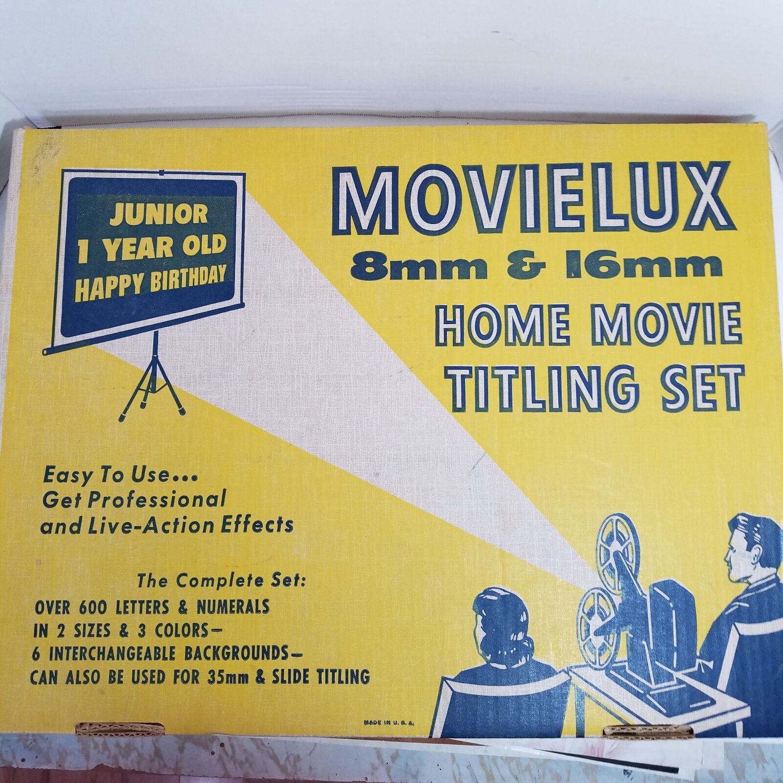 Vintage Old Films Movielux 8MM 16MM Home Movie Titling Set 2 Size 3 Color