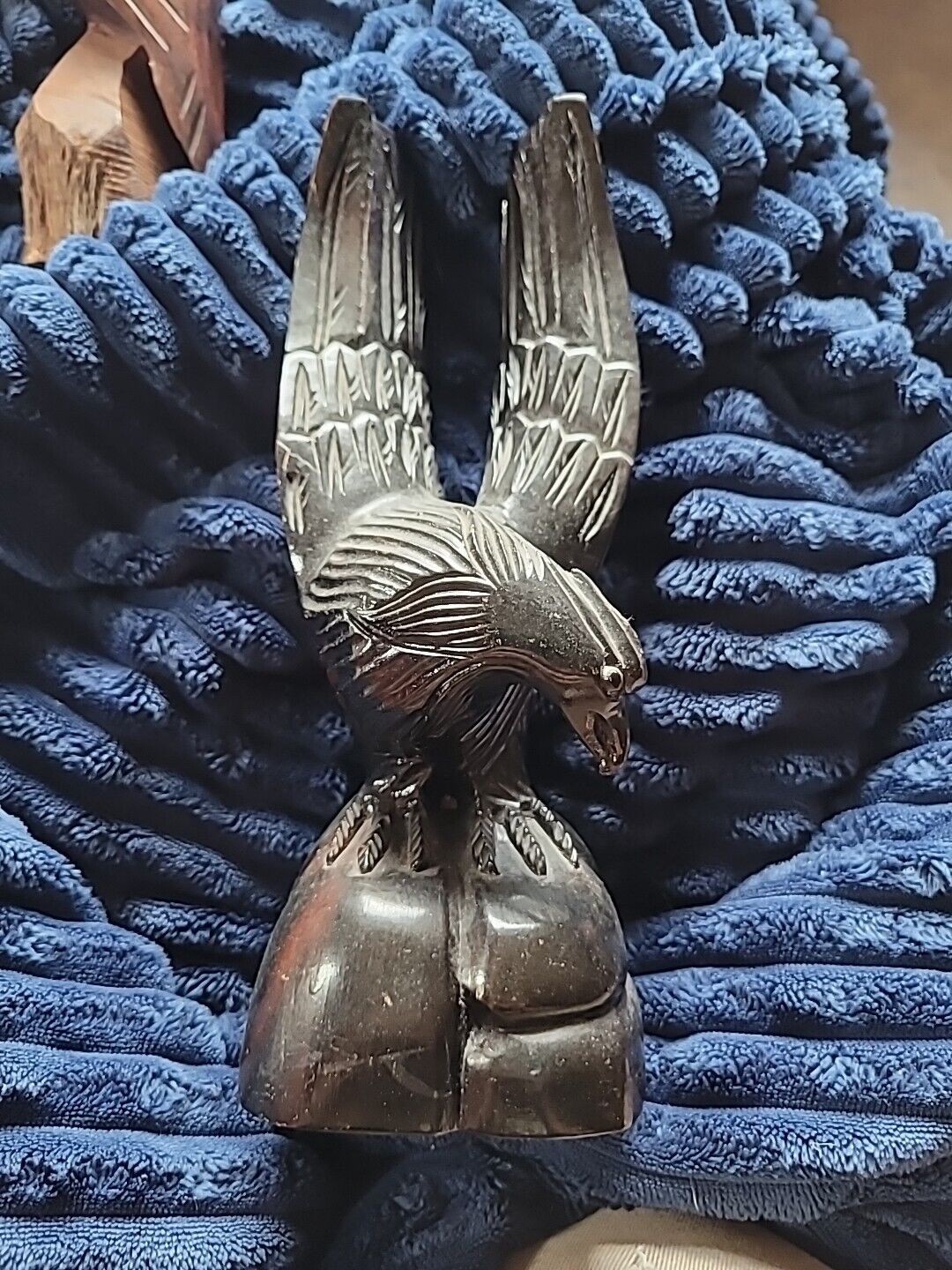 Vintage wood carved Eagle statue vintage.