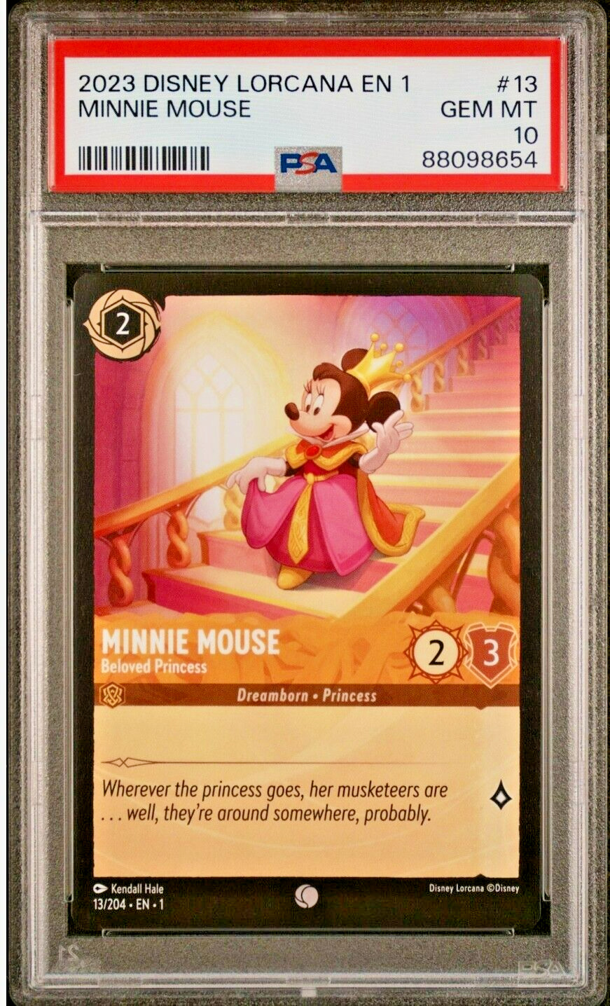 2023 Disney Lorcana EN 1 #13 Minnie Mouse Beloved Princess PSA 10 GEM-MT