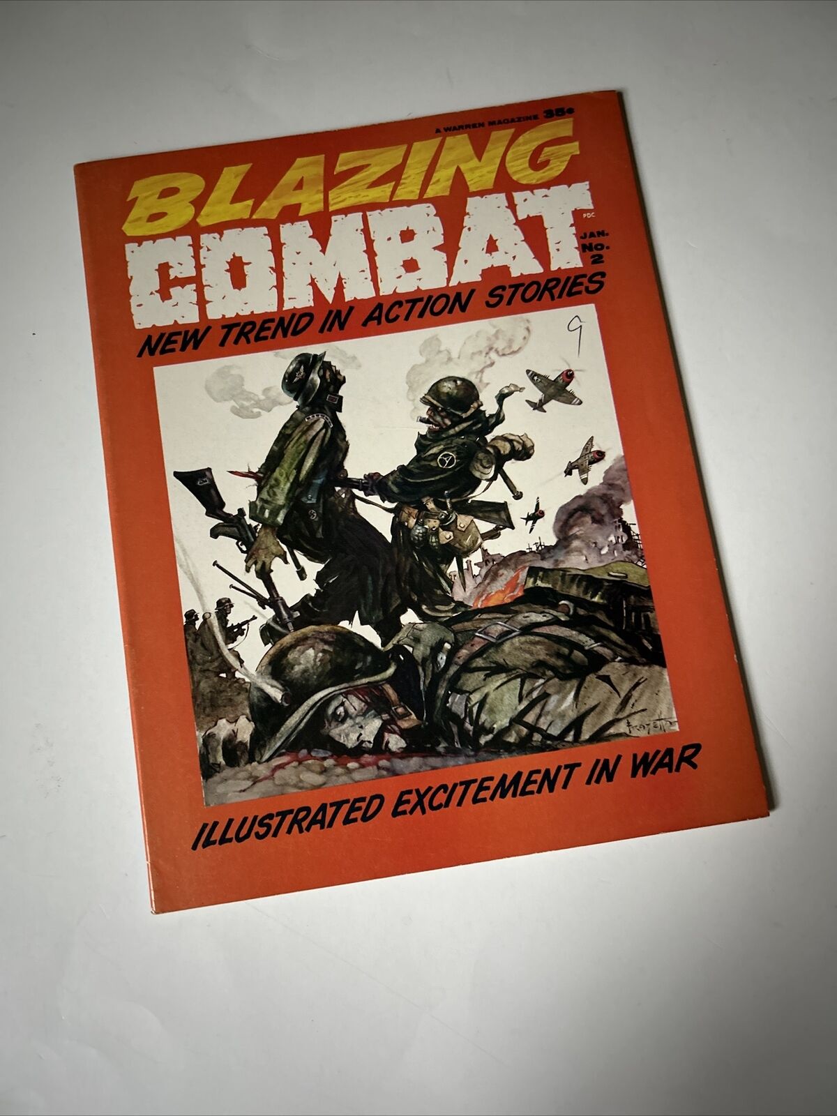 VTG Warren Jan 1965 Blazing Combat #2 Comic-Frazetta-Saratoga-Mig-Korea-WWI-Viet