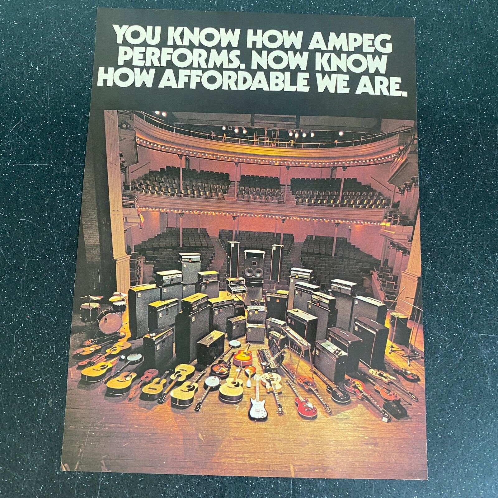 Ampeg Amps Amplifiers Drums Guitars Elkhart IN Vintage Magazine Print Ad