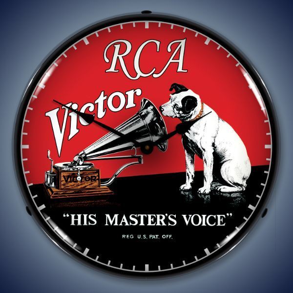 NEW RCA VICTOR RADIO RETRO ADVERTISING L.E.D.  LIGHTED CLOCK - *