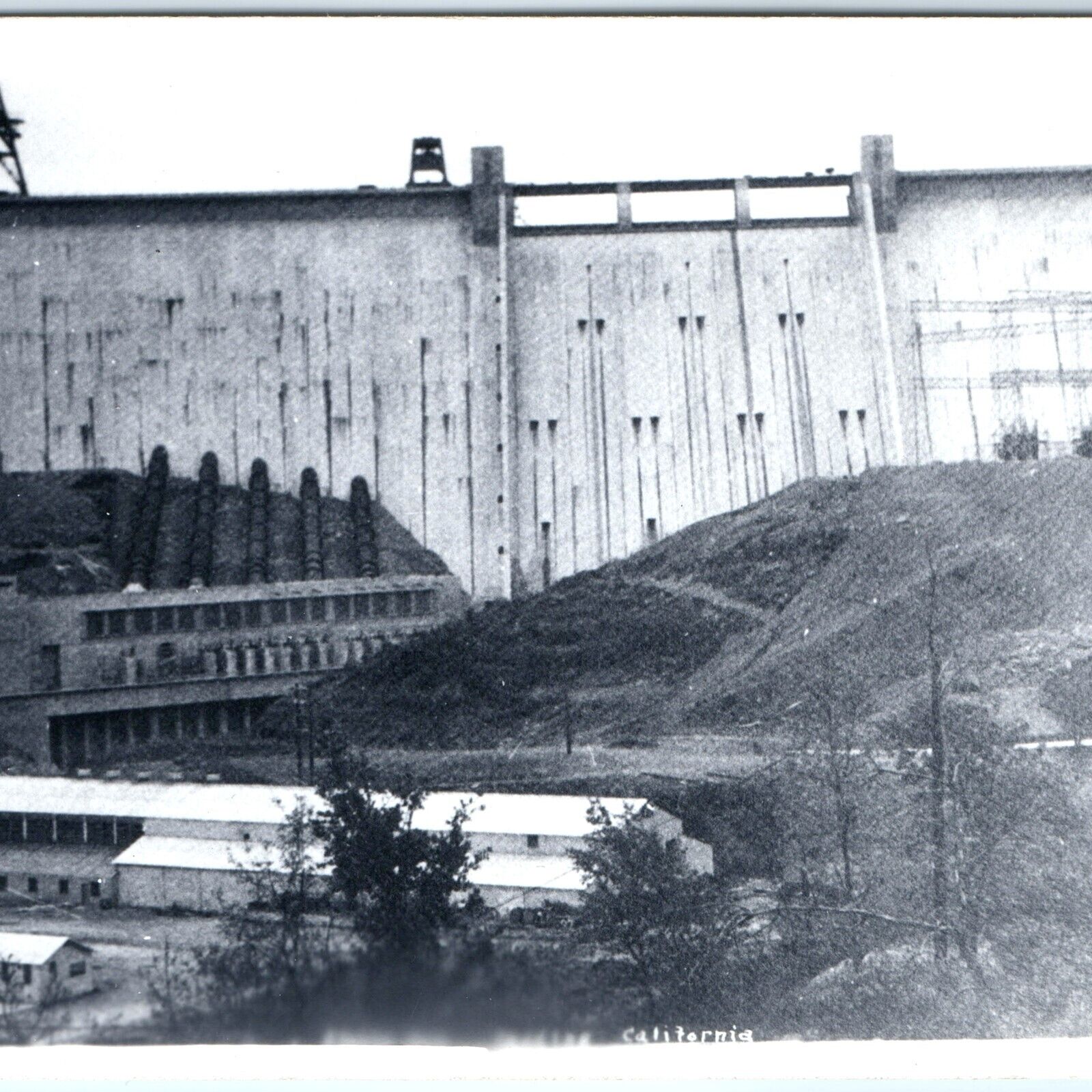 c1940s Shasta Lake, CA RPPC Hydroelectric Power Dam Real Photo Postcard Vtg A100
