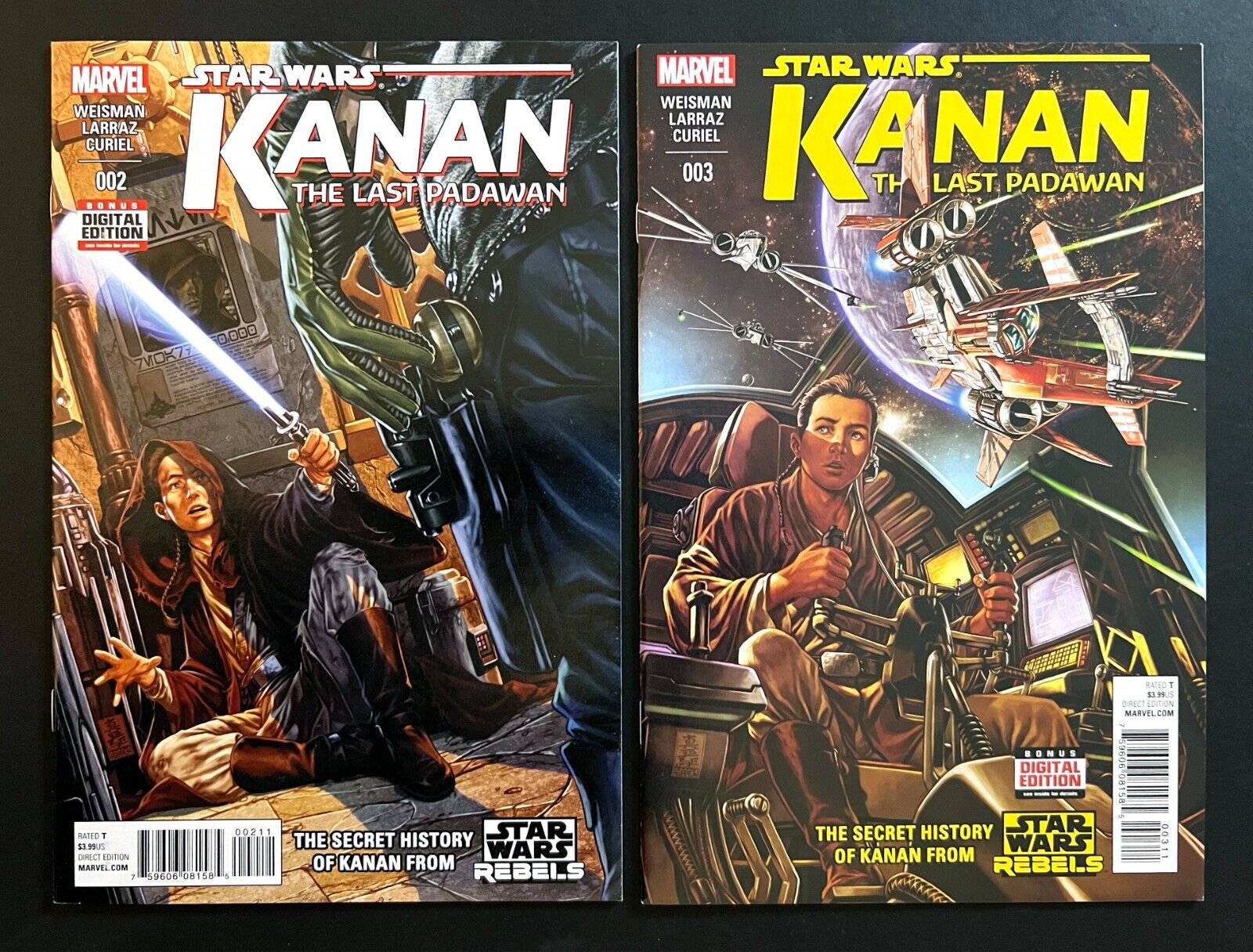 STAR WARS: KANAN THE LAST PADAWAN Lot #2, 3 Marvel Comics 2015