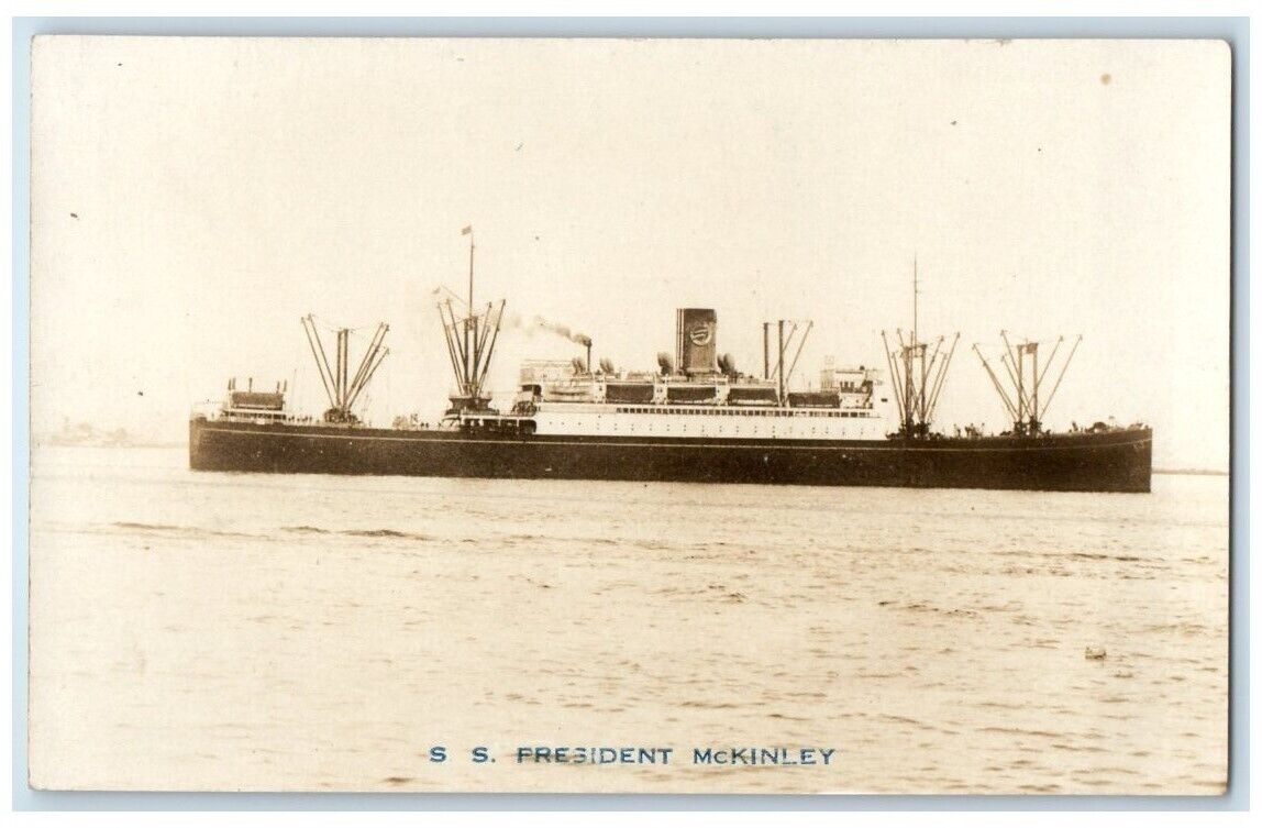 c1920's SS President McKinley Steamer Ship View Germany RPPC Photo Postcard