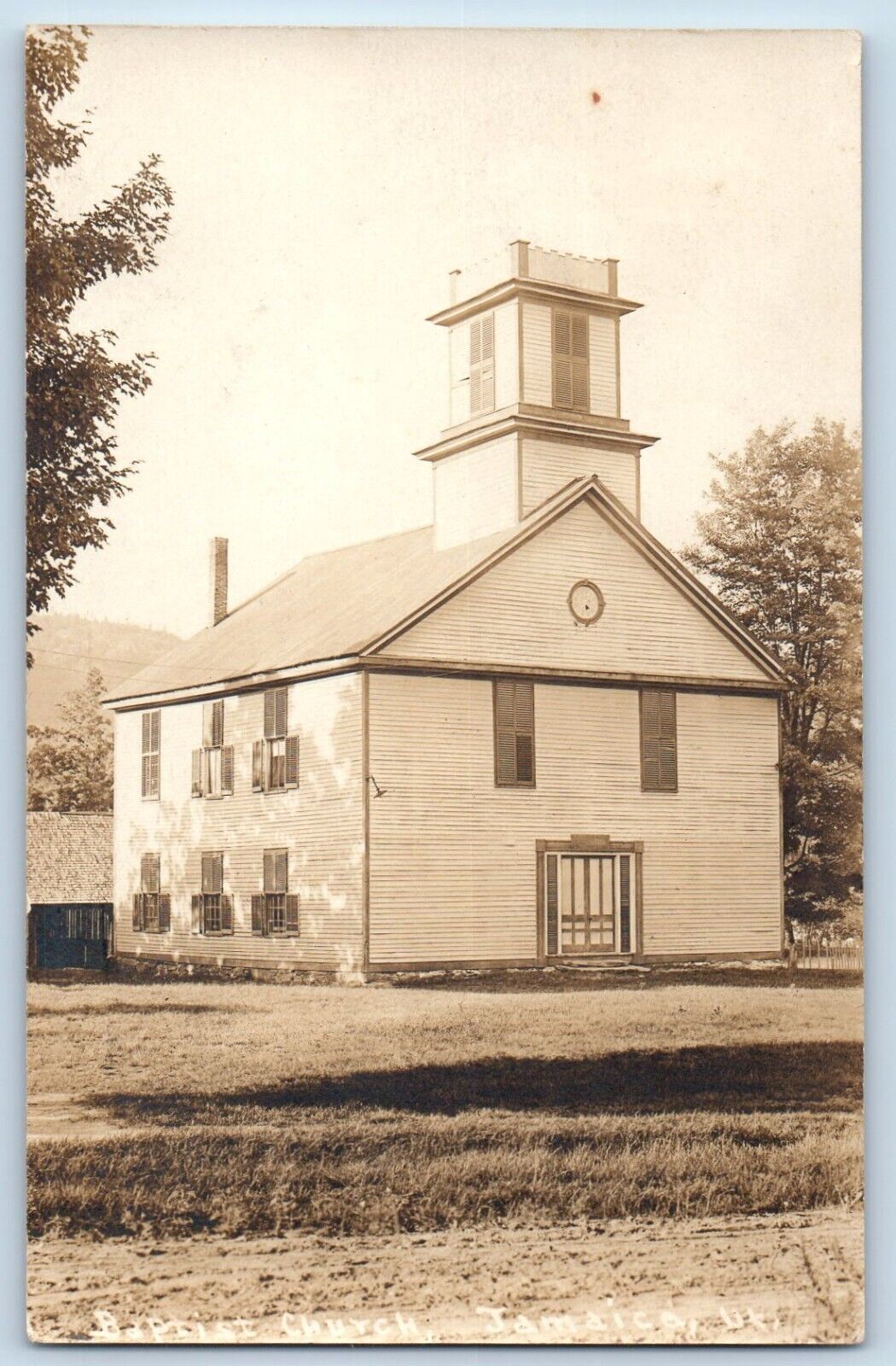 Jamaica Utah UT Postcard RPPC Photo Baptist Church Dirt Road 1924 Vintage