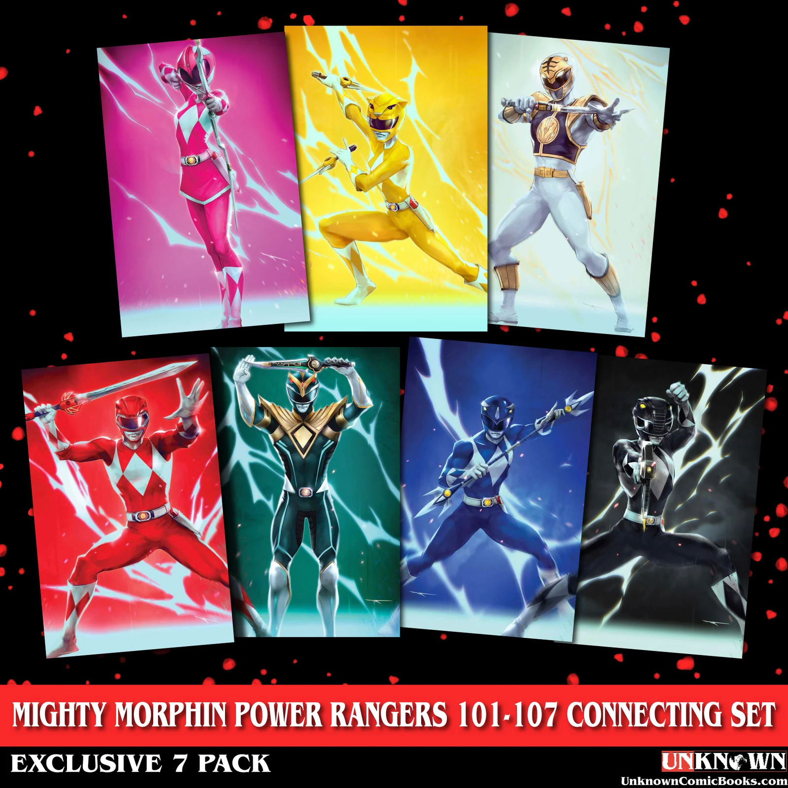 [7 PACK CONNECTING VIRGIN SET] MIGHTY MORPHIN POWER RANGERS 101, 102, 103, 104,