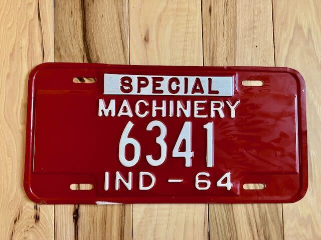 1964 Indiana Special Machinery License Plate