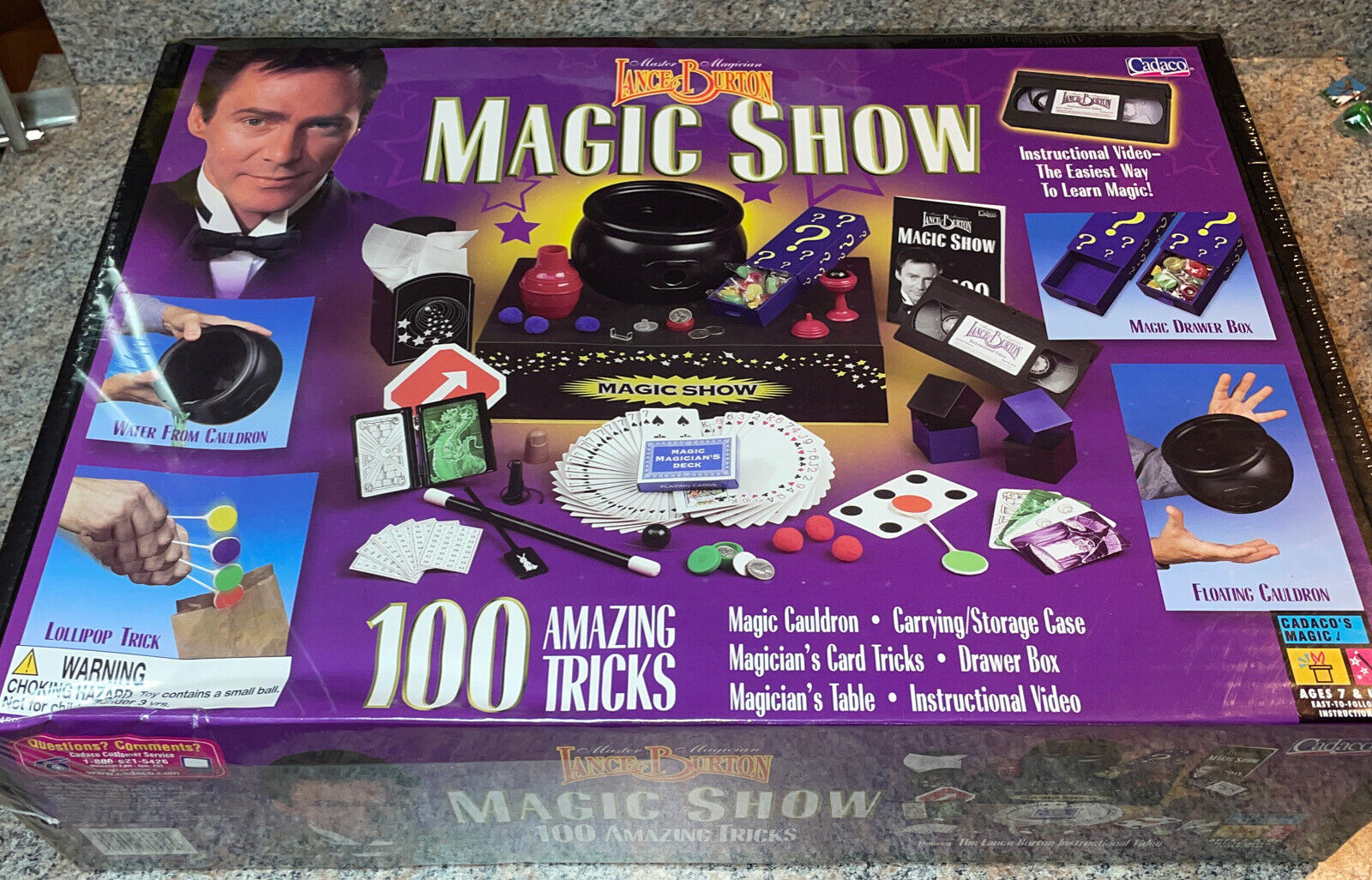 NEW 2002 CADACO LANCE BURTON MAGIC SHOW SET 100 AMAZING TRICKS SEALED VHS