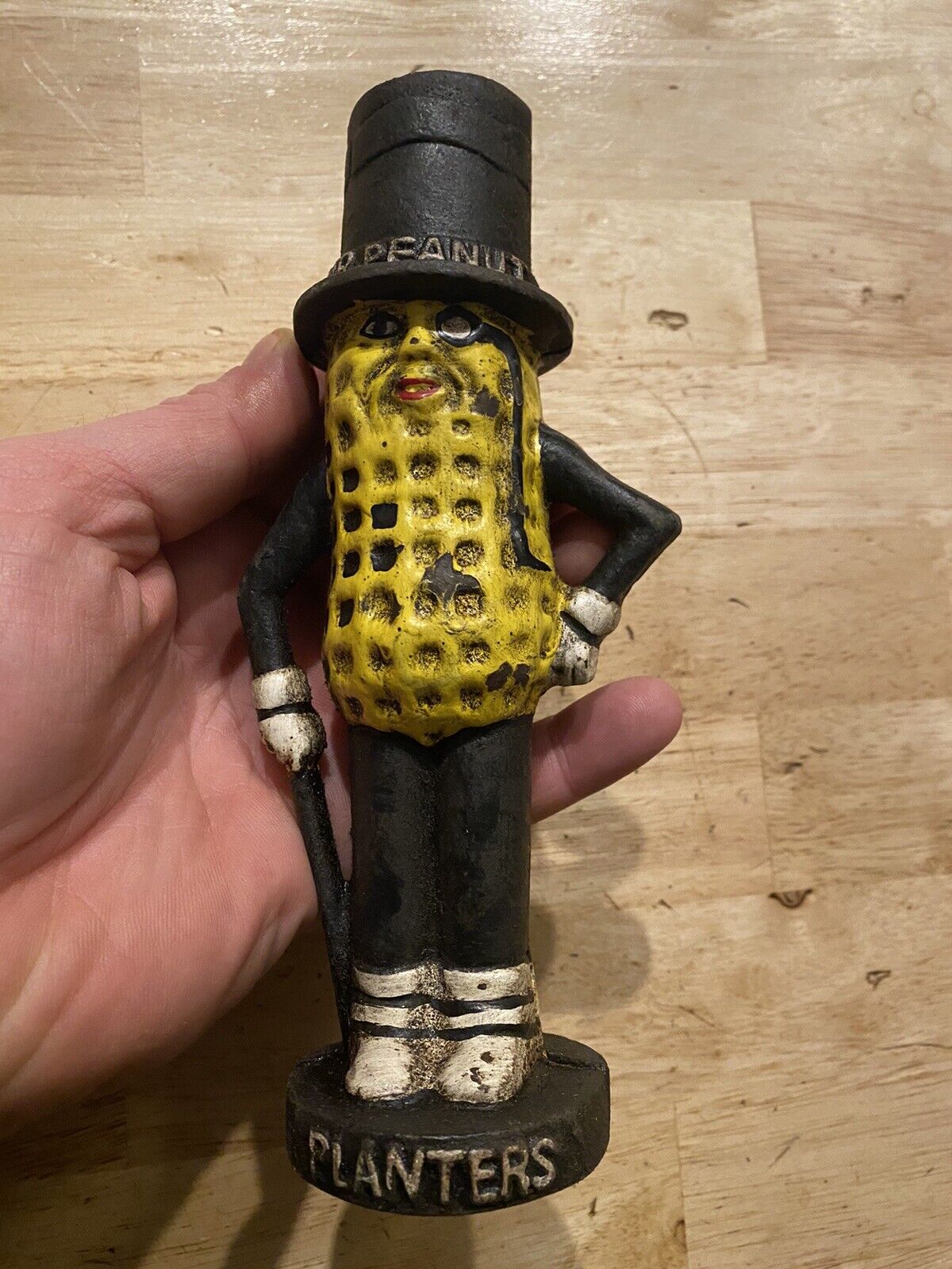 Mr. Peanut Cast Iron Piggy Bank Paperweight Collectible Planters Mister Patina