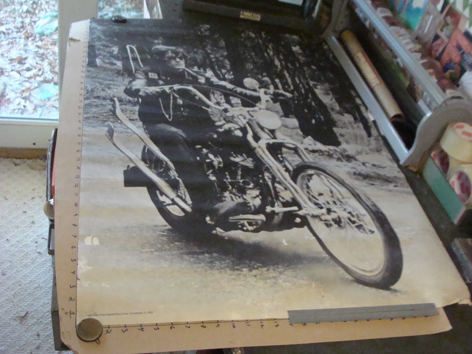 original Vintage Poster -- PETER FONDA on Motorcycle 1969 Poster Prints 42x30\
