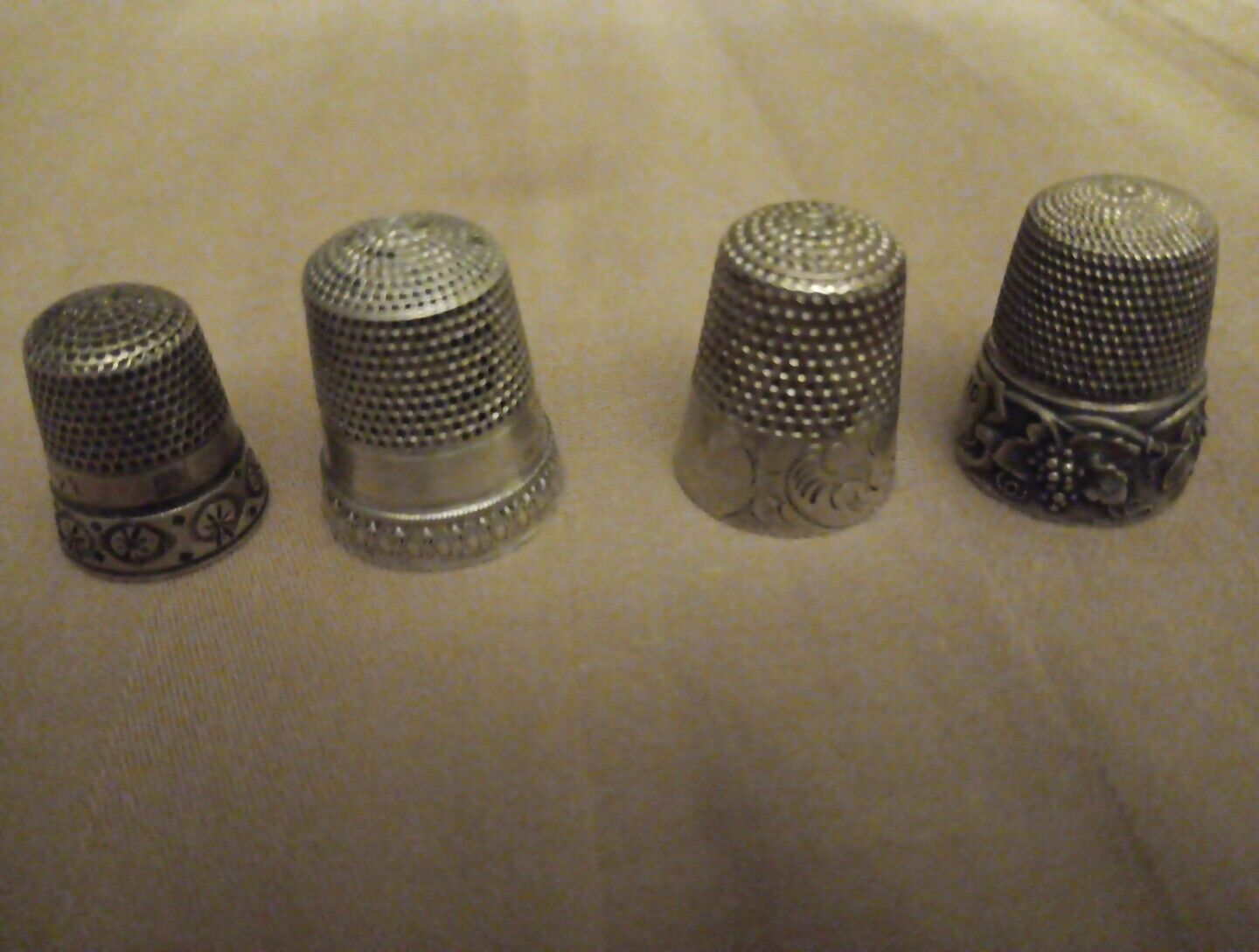 4 Sterling Silver Thimbles