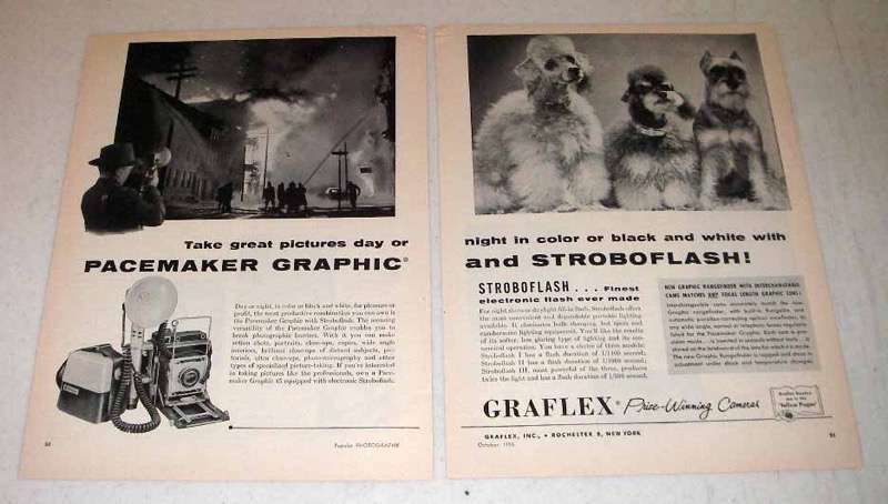 1955 Graflex Pacemaker Graphic Camera Ad