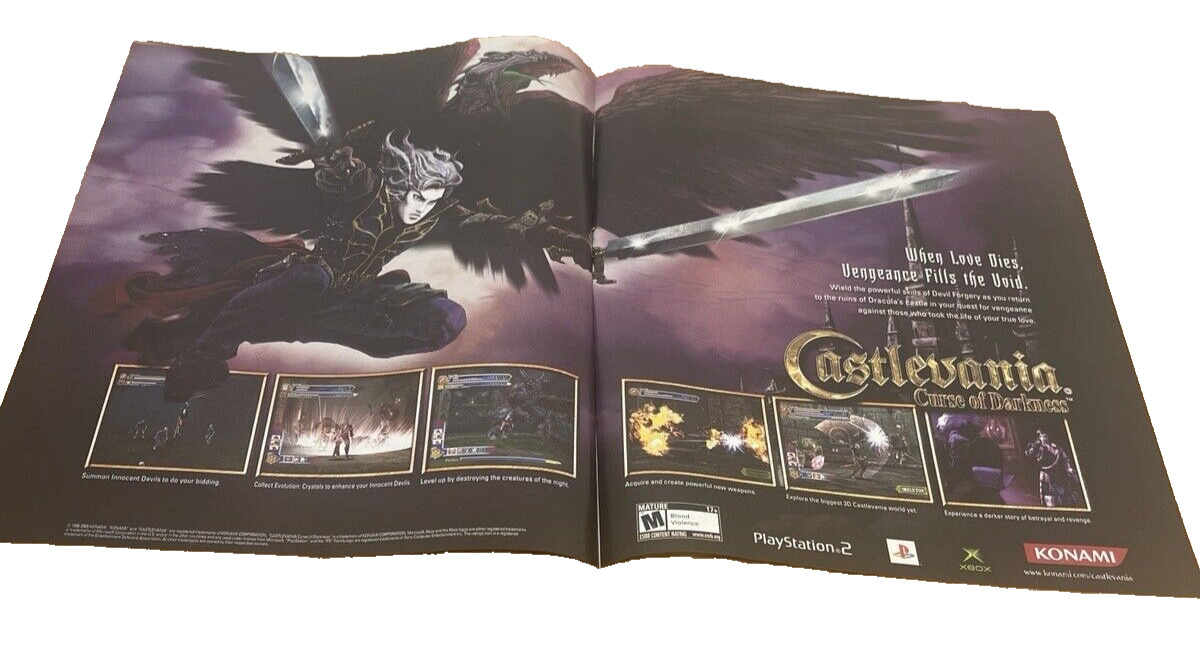 Castlevania Curse of Darkness Print Ad Poster Official Art Vintage 2005 PS2 Xbox