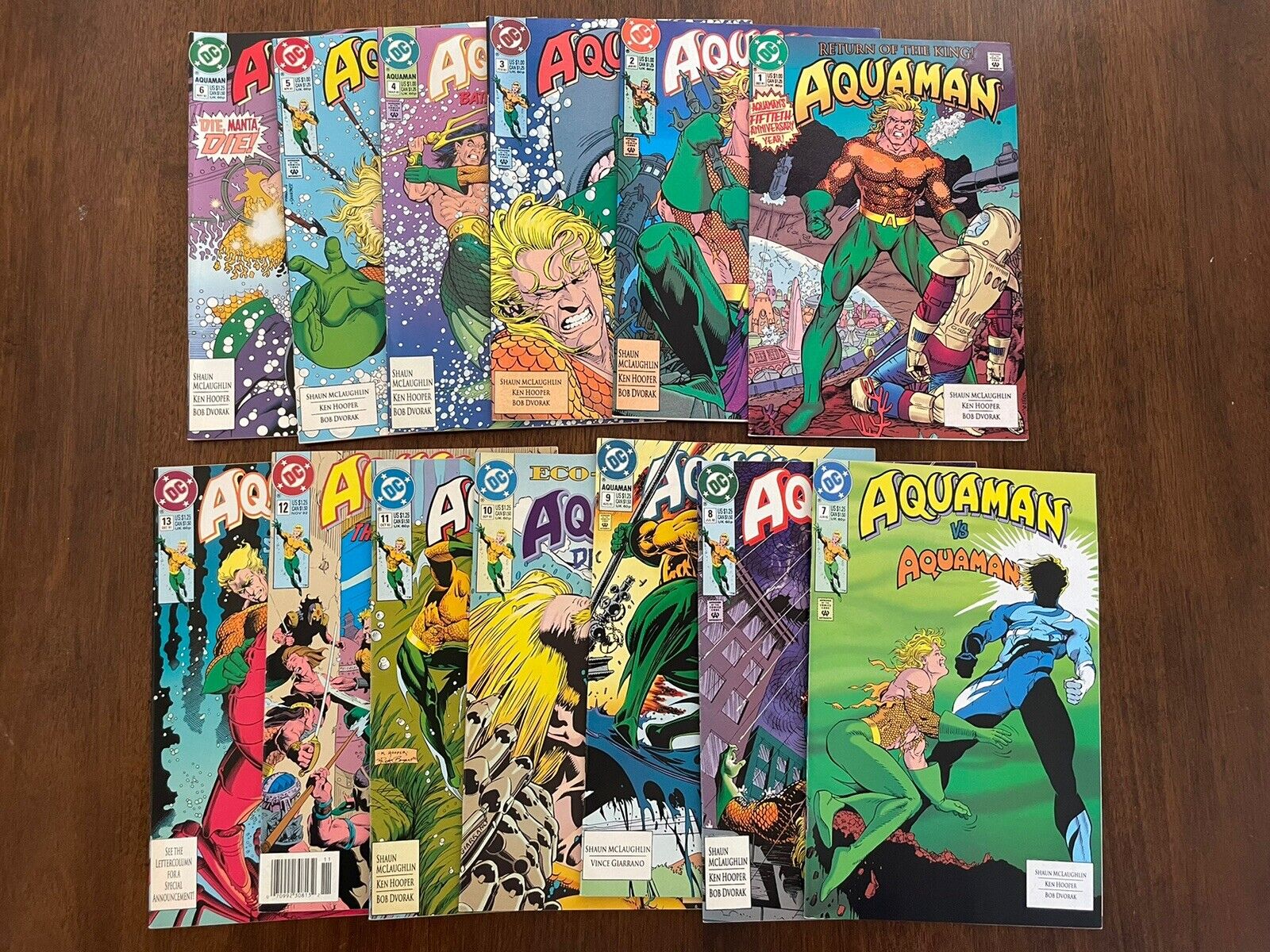 DC COMICS AQUAMAN  13 ISSUE COMPLETE SET 1-13 (1991)